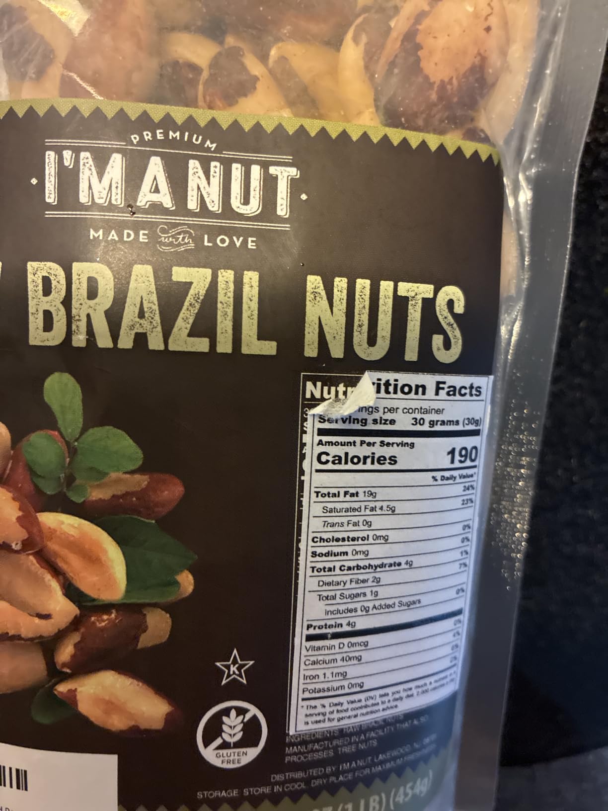 Premium Wild Harvested Raw Brazil Nuts, 1 lb (16oz) - High Selenium, Batch Tested Peanut & Gluten Free, Non-GMO, Kosher, Resealable Bag customer photo 1