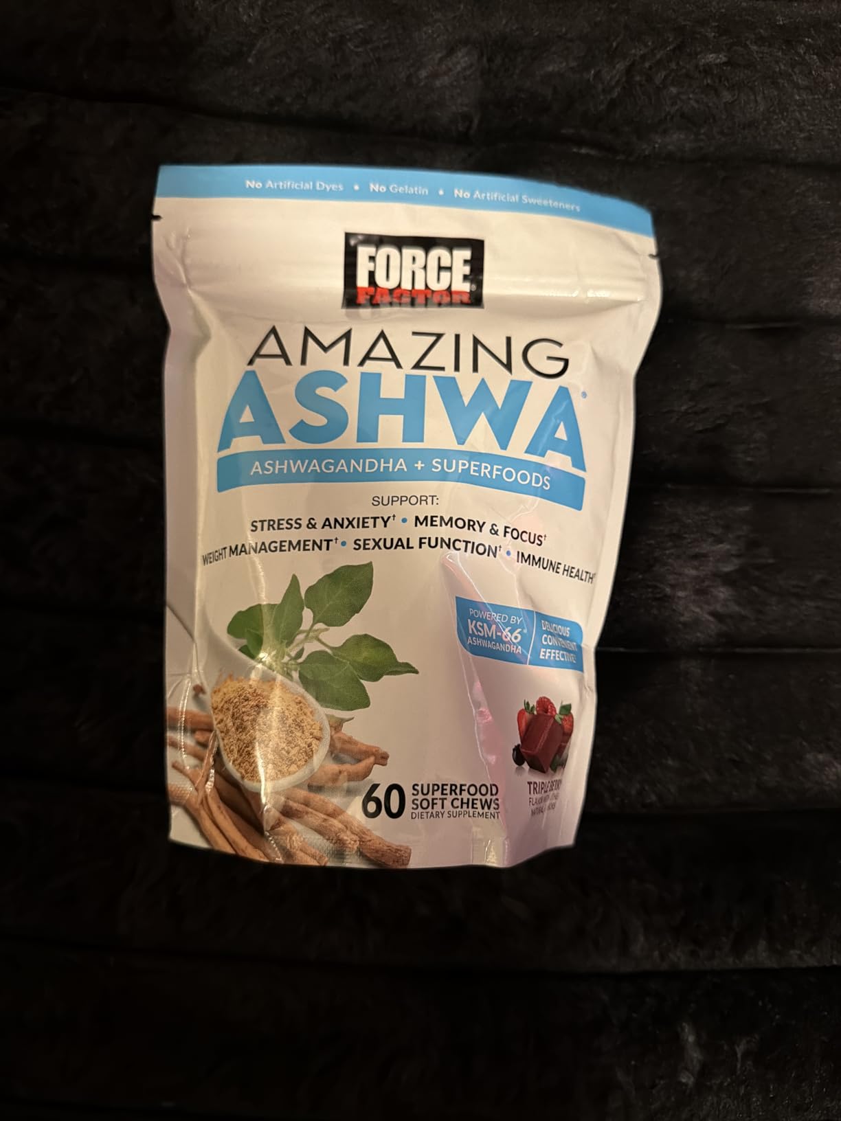 Force Factor Amazing Ashwa for Stress Relief, Memory, Focus, and Immune Support Health, Ashwaganda Supplement with KSM-66 Ashwagandha for Stress, 60 Soft Chews customer photo 1