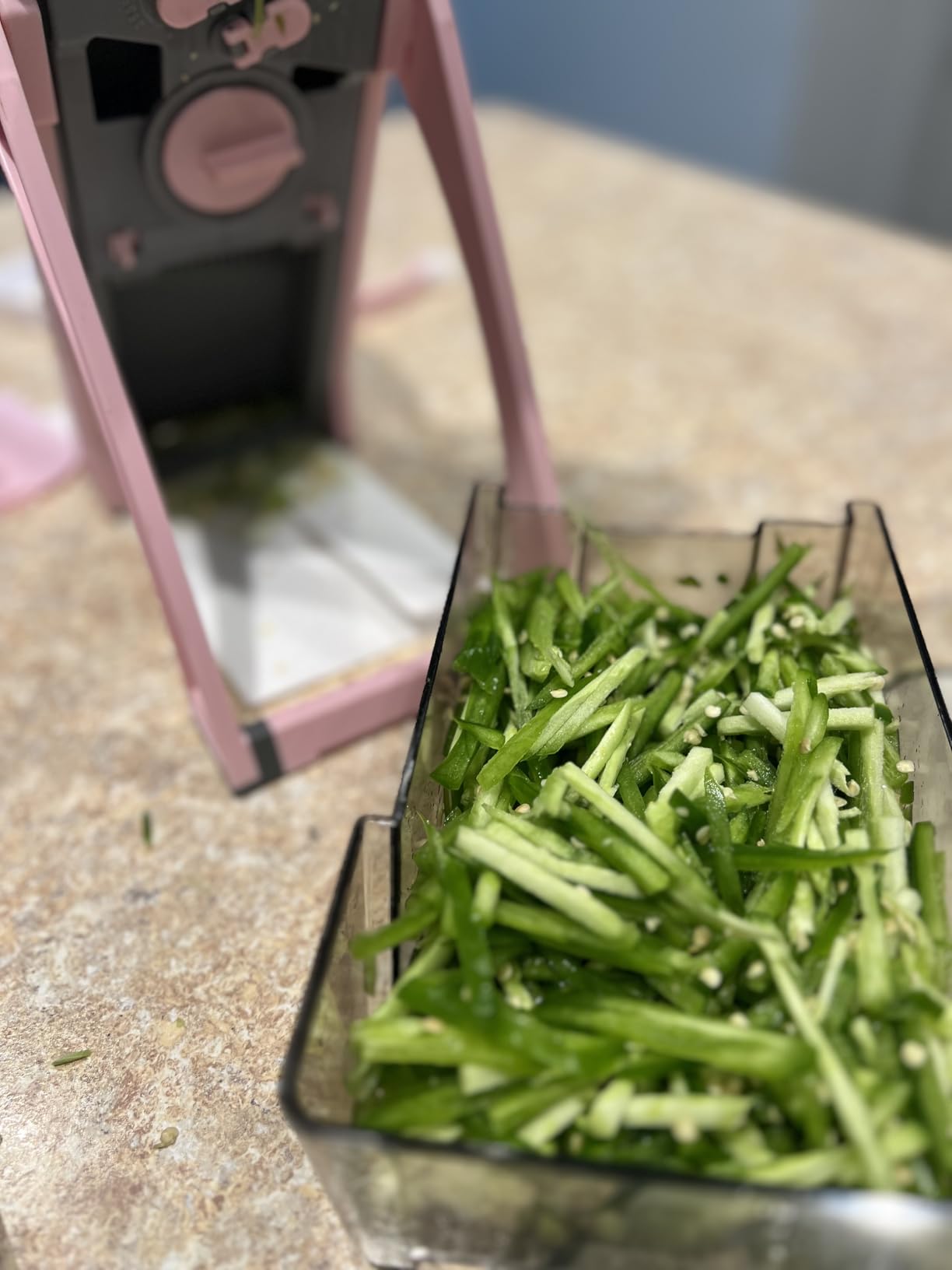 ONCE FOR ALL Upgrade Safe Mandoline Slicer Plus, Biger Size, Adjustable Vegetable Food Chopper Potato Fries Cutter, Detachable Blade, Kitchen Chopping Artifact, Gift (SkyBlue) customer photo 1