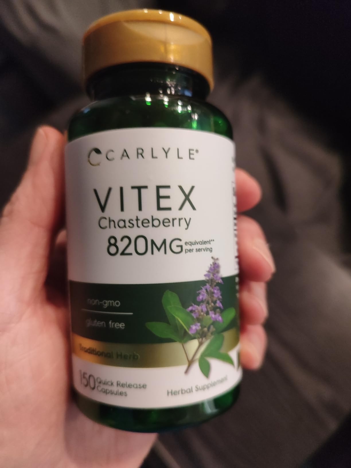 Carlyle Vitex Chasteberry Supplement | 150 Capsules | Vitex Agnus-Castus Fruit for Women | Non-GMO, Gluten Free customer photo 1
