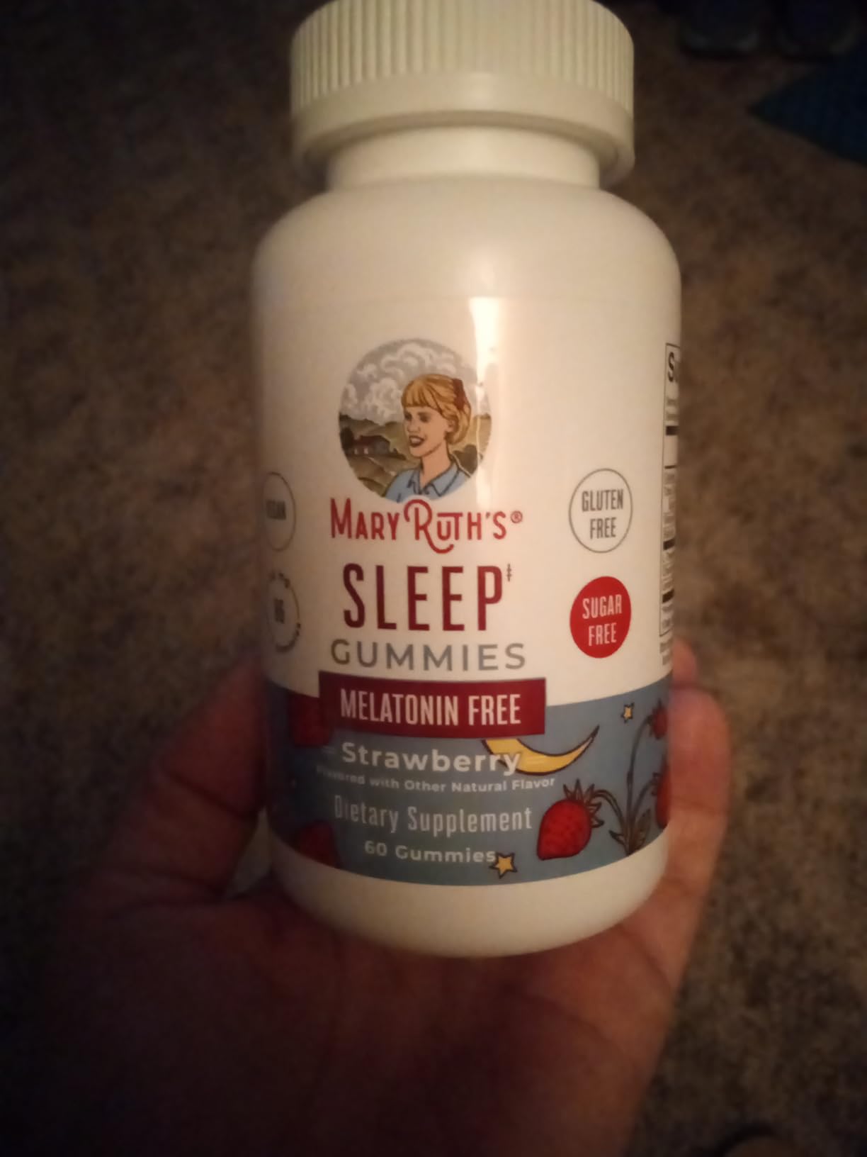 MARYRUTH'S Sleep Gummies | Sugar Free | NO Melatonin | L Theanine | Lemon Balm Leaf | Chamomile | Vitamin B6 | Relaxation & Sleep Support | Stress Relief | Vegan | Gluten Free | 60 Count customer photo 1