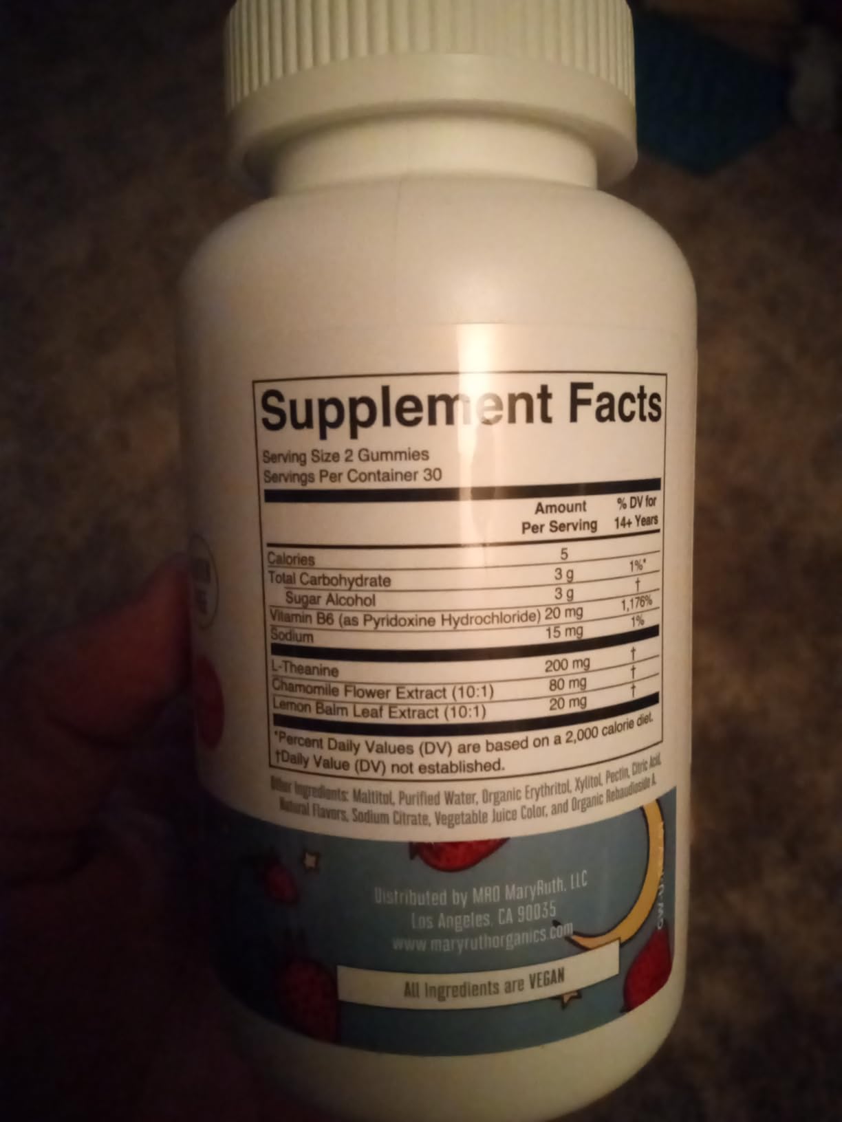 MARYRUTH'S Sleep Gummies | Sugar Free | NO Melatonin | L Theanine | Lemon Balm Leaf | Chamomile | Vitamin B6 | Relaxation & Sleep Support | Stress Relief | Vegan | Gluten Free | 60 Count customer photo 2