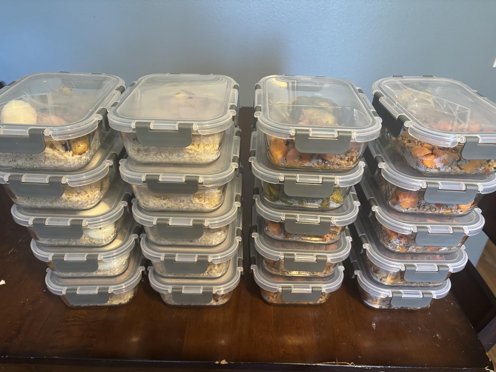 KOMUEE 10 Packs 30oz Glass Meal Prep Containers 2 Compartments, Glass Food Storage Containers with Lids, Airtight Lunch Bento Boxes, Microwave, Oven, Freezer and Dishwasher Safe customer photo 1
