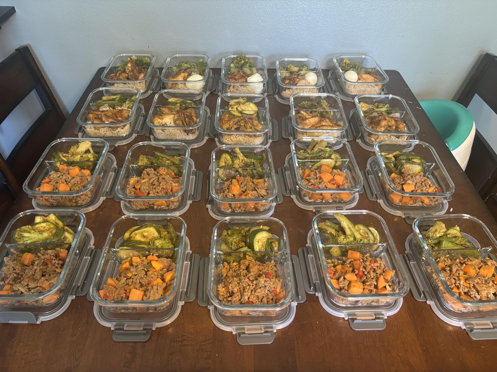 KOMUEE 10 Packs 30oz Glass Meal Prep Containers 2 Compartments, Glass Food Storage Containers with Lids, Airtight Lunch Bento Boxes, Microwave, Oven, Freezer and Dishwasher Safe customer photo 2