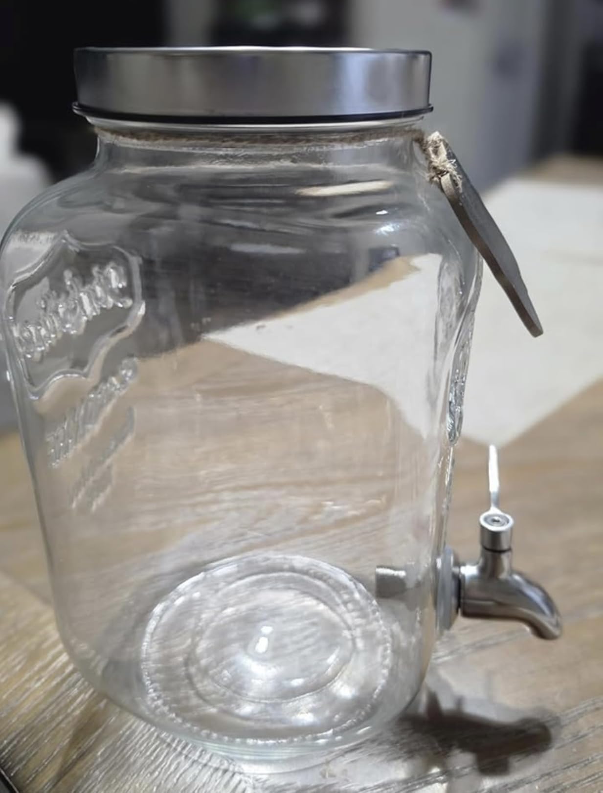 1 Gallon Drink Dispenser with Spigot 18/8 Stainless Steel - Airtight & Leakproof Glass Sun Tea Jar with Anti-Rust Lids, Beverage Dispenser for Parties - Laundry Detergent Holder customer photo 1