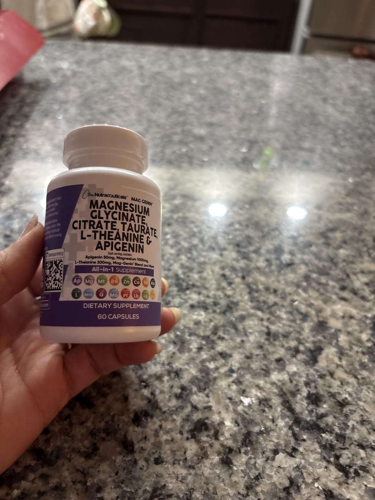 Clean Nutraceuticals Magnesium Glycinate Complex 1000mg with L-Theanine 200mg Apigenin 50mg Citrate Taurate Supplement - 5-HTP GABA Passion Flower Lemon Balm L-Glycine Phosphatidylserine - 60 Count customer photo 1