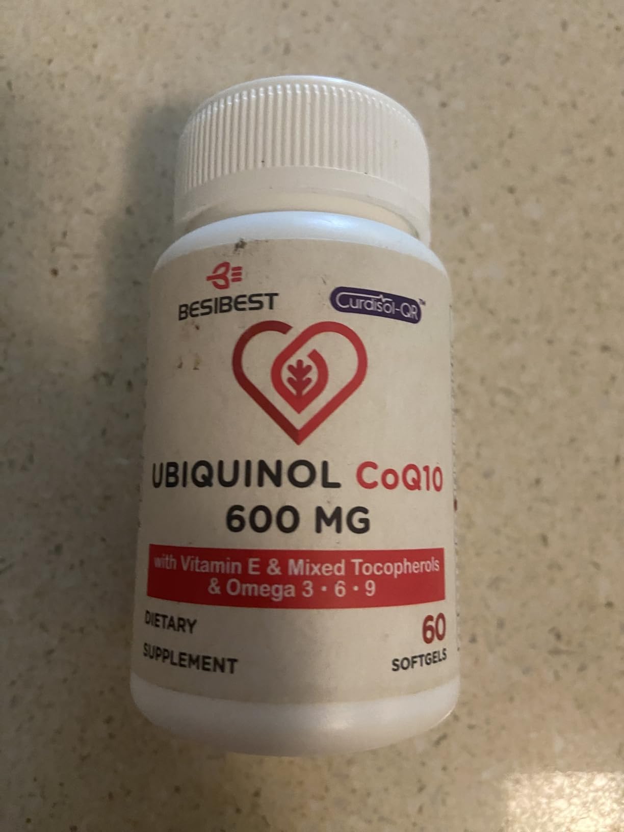 Besibest Ubiquinol CoQ10-600mg-Softgel, Active Coq10 Ubiquinol Supplement with Vitamin E & Omega 3, 6, 9, High Absorption-Coenzyme-Q10, Powerful Antioxidant for Energy Production, Tested, 60 Count customer photo 1
