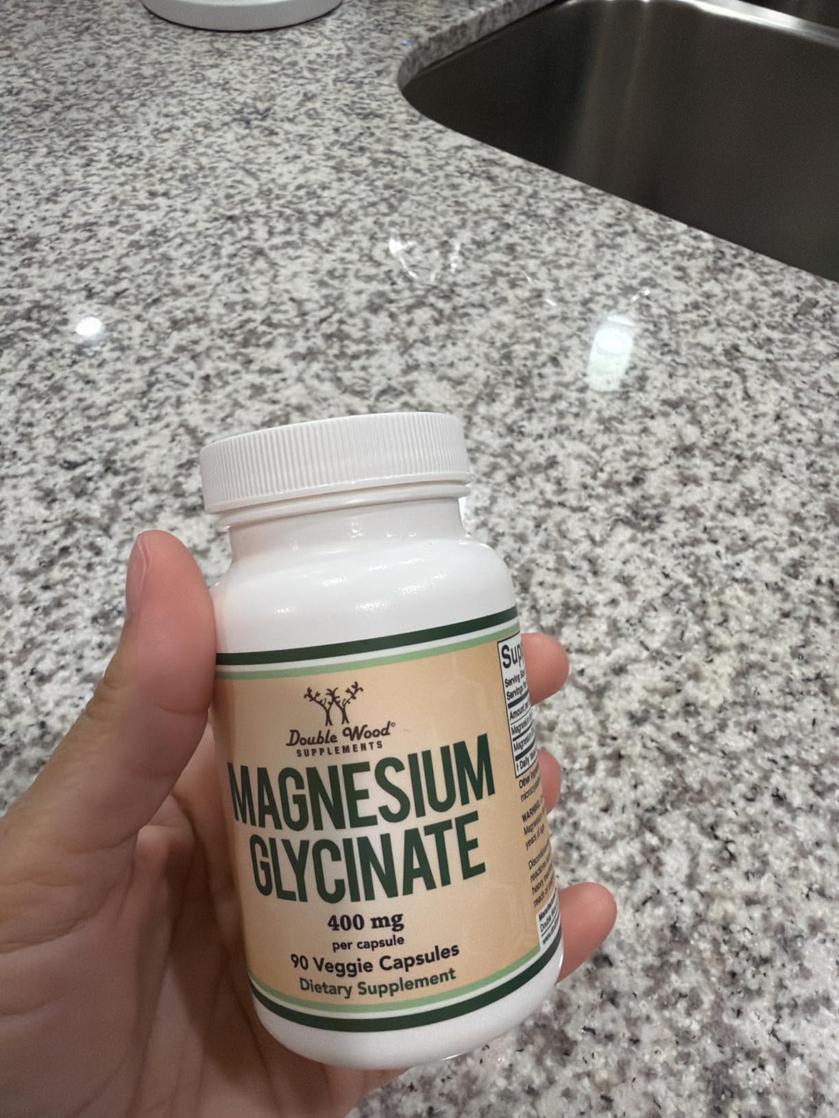 Magnesium Glycinate 400mg | 180 Capsules | Sleep, Muscle, & Heart Support | Vegan, Third Party Tested, Gluten Free, Non-GMO, by Double Wood Supplements customer photo 2