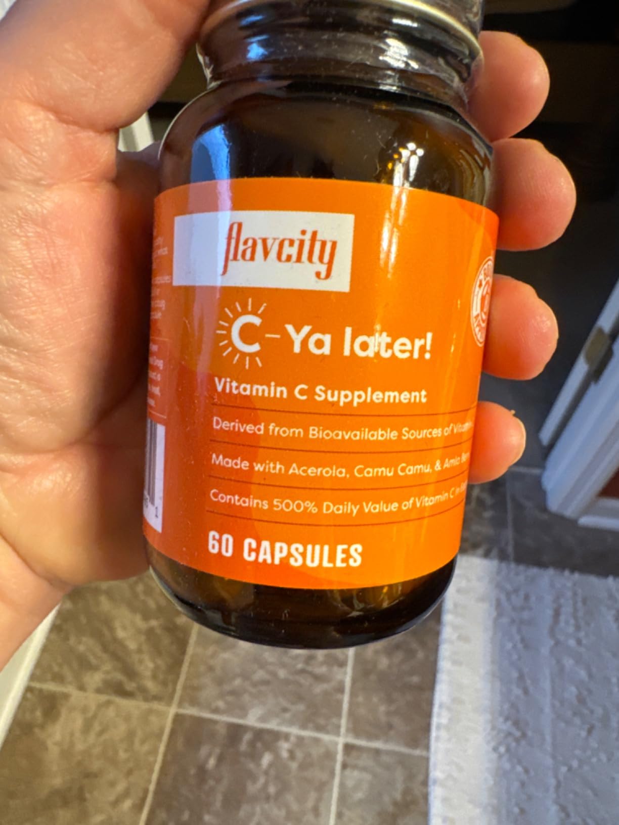 FlavCity Vitamin C Supplement, C-Ya Later! Superfood-Derived Immunity Support - Bioavailable Vitamin C Immune Support from Acerola Cherry, Rose Hips & Camu Camu - 500% Daily Value (60 Capsules) customer photo 1