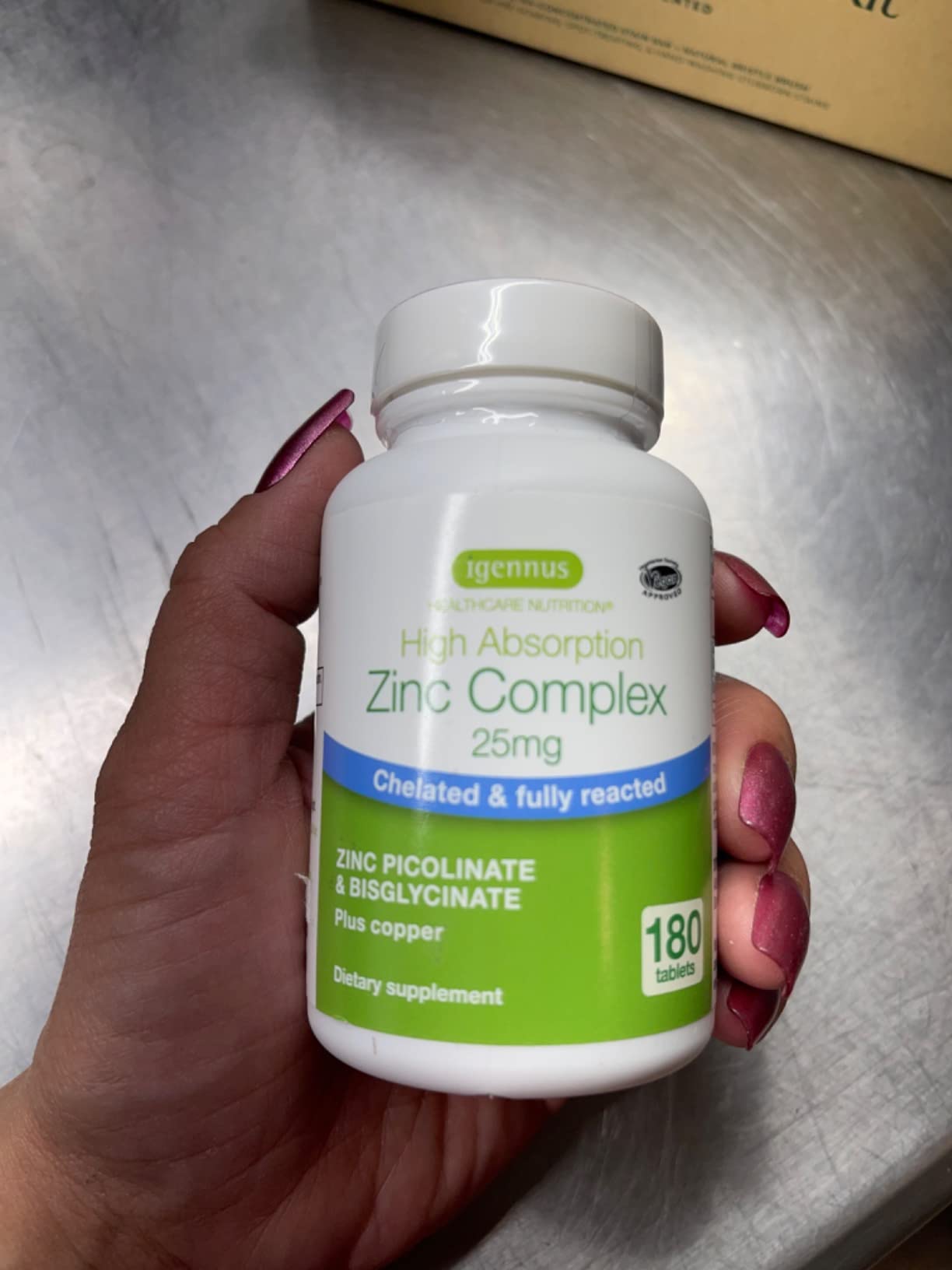Igennus Clean Chelated Zinc 25mg with Copper, Fully Reacted Picolinate & Bisglycinate Complex, High Bioavailability & Gentle on the Gut, Third-Party Tested, Immune & Skin Support, 6 Month Supply customer photo 1