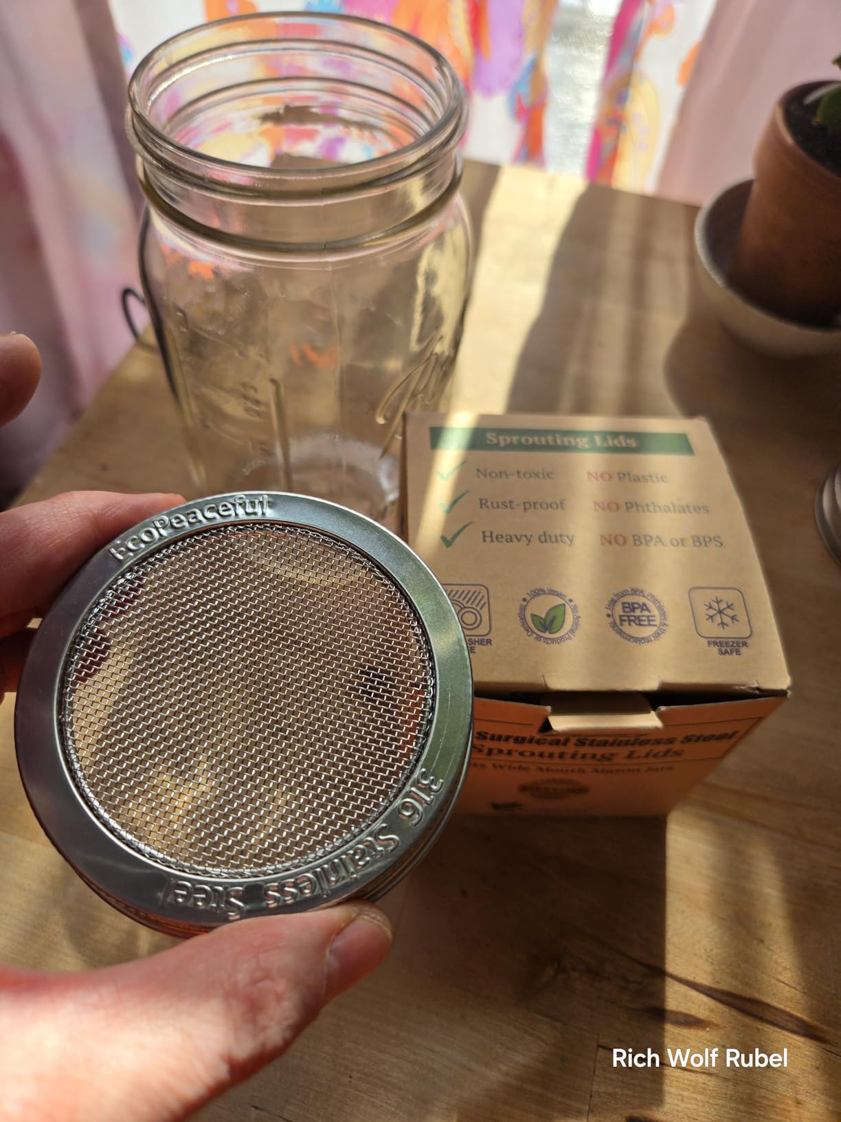 2 Pack ONE-PIECE 316 Surgical Stainless Steel Sprouting Lids for Wide Mouth Mason Jar (Ball Kerr) - One-Piece Strainer Mesh Lids - Rust-Proof customer photo 1