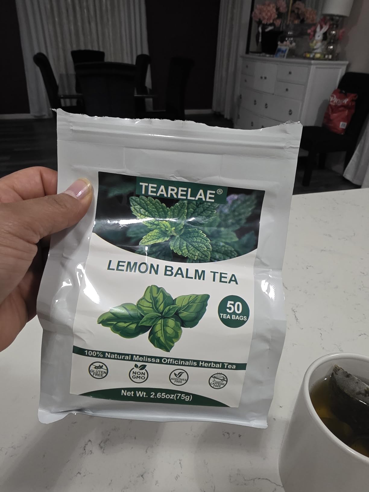 TEARELAE - Lemon Balm Tea Bag - 1.5g X 50 Count - Pure Natural Dried Lemon Balm Herb - Premium Lemon Balm Leaf for Calming and Digestion Support - Caffeine-free - Non-GMO customer photo 2