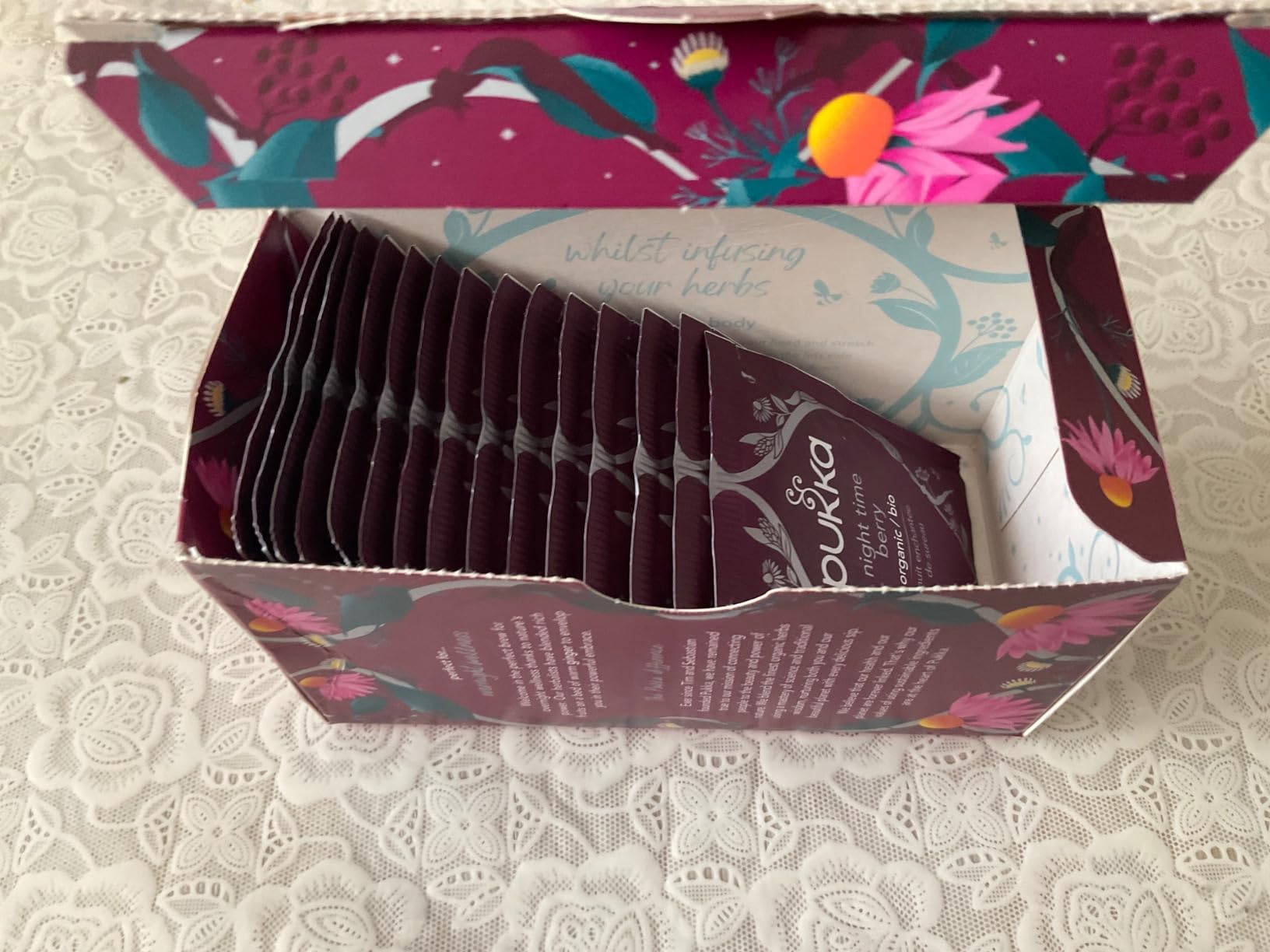 Pukka Organic Night Time Berry Herbal Tea with Chamomile, Echinacea, and Elderberry, Caffeine Free, 20 Total Tea Bags customer photo 2