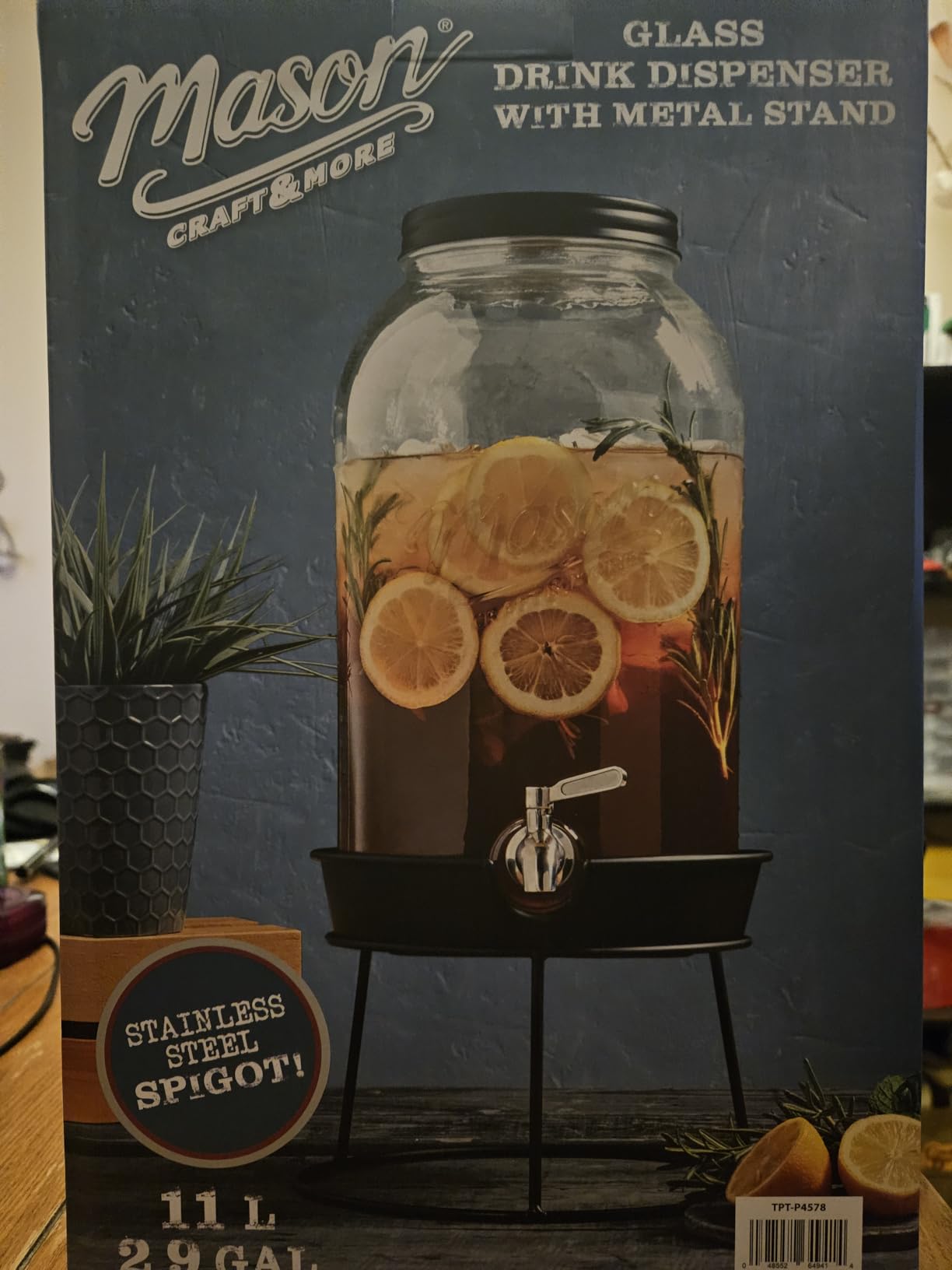 Mason Craft & More 3 Gallon Glass Beverage Drink Dispenser with Leakproof Spigot and Metal Stand customer photo 2