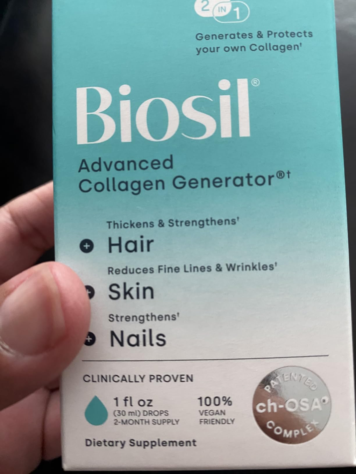 Biosil Collagen Booster Supplement - 1 fl oz Drops - Patented ch-OSA Activator for Skin, Hair, Nails & Joints - Supports Natural Production - 60-Day Supply customer photo 2