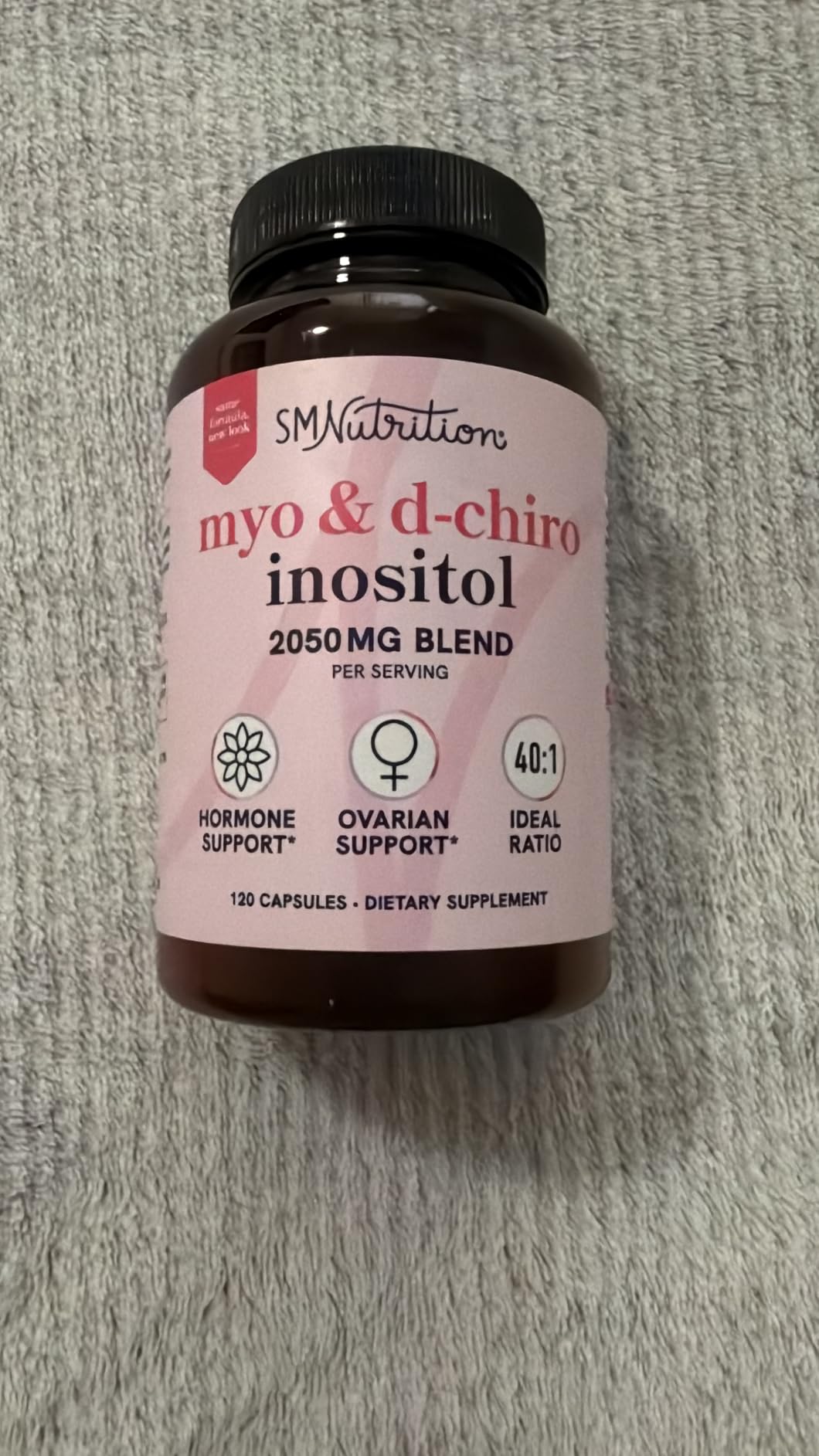 Myo-Inositol & D-Chiro Inositol for Hormone Balance for Women | Fertility, Ovarian Health & Cycle Support | Ideal 40:1 Ratio, Myoinositol 2000mg & D Chiro 50mg | Ovarian Support Vitamins | 120 Ct. customer photo 1