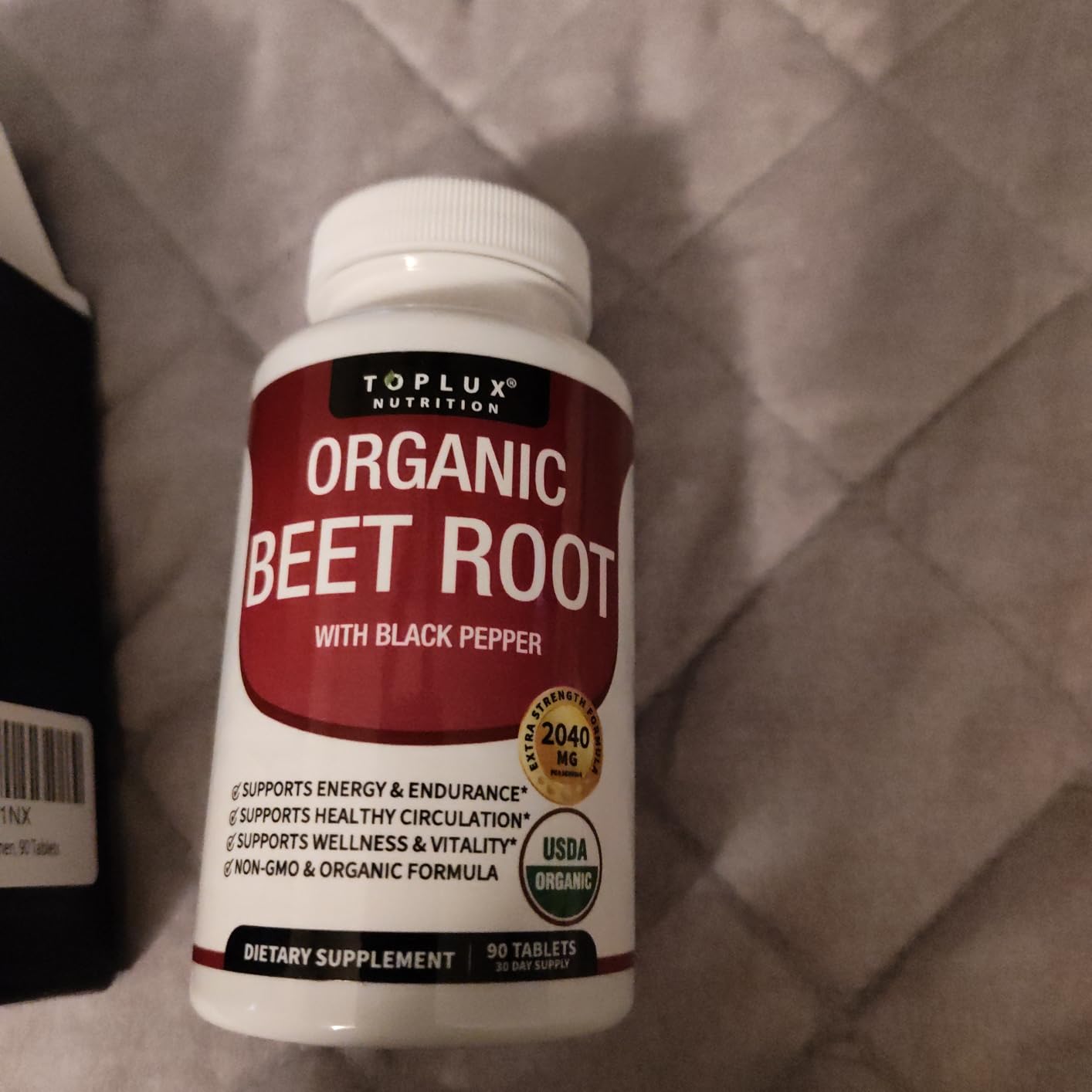 Toplux Organic Beet Root Powder Tablets - 2040mg Natural Nitric Oxide Beets to Support, Energy, Black Pepper Better Absorption, Non-GMO, for Men Women, 90 Tablets customer photo 1