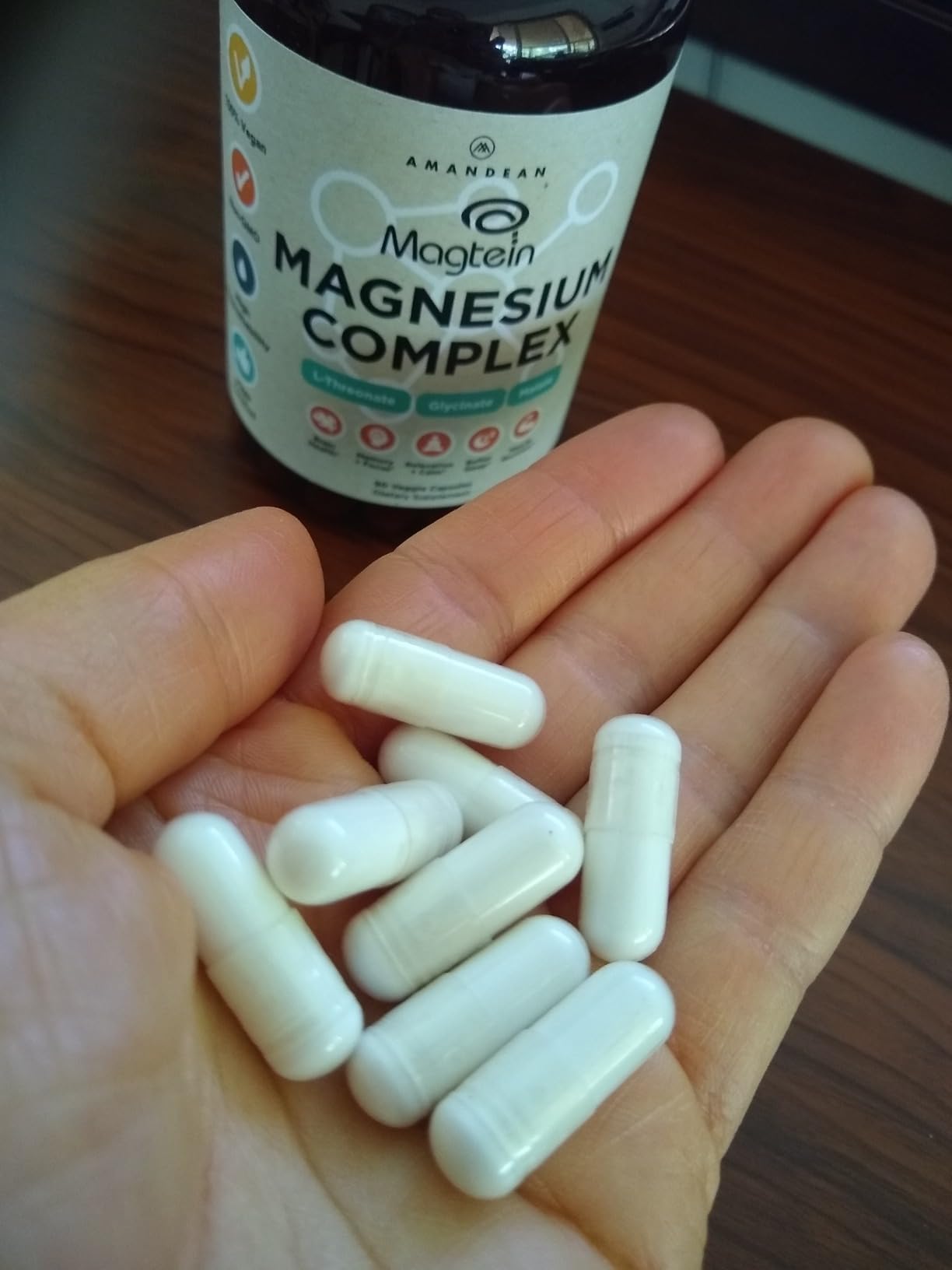 AMANDEAN Magtein Magnesium Complex. L-Threonate, Glycinate, Malate Triple Blend Chelated Magnesium Supplement. 90 Veggie Capsules. High Absorption Branded Ingredients. Brain Health, Sleep, Calm. customer photo 2
