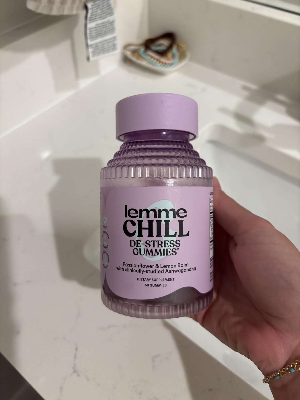 Lemme Chill Stress Relief Gummies with 300mg KSM-66 Ashwagandha, Lemon Balm, Passionflower & Goji to Support Relaxation, Healthy Cortisol & Sleep - Gluten-Free, Non-GMO, Mixed Berry (60 Count) customer photo 1