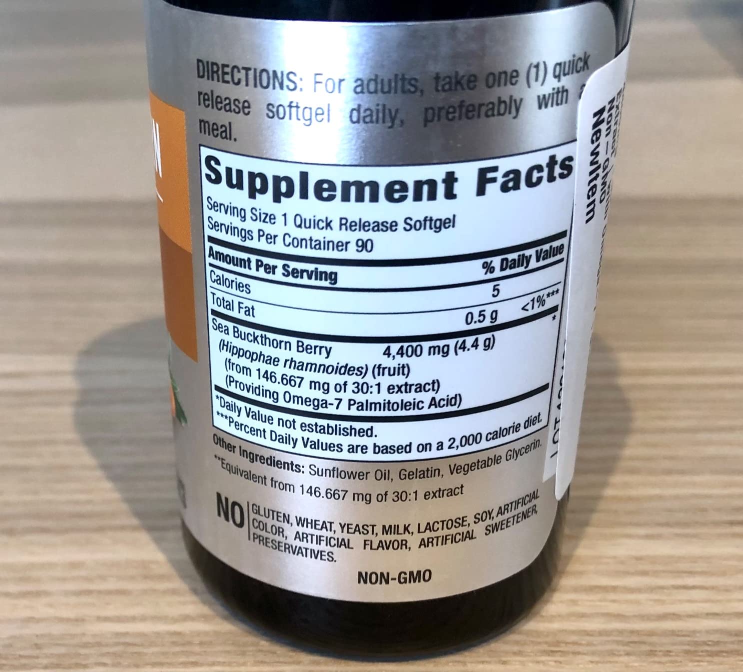 Piping Rock Sea Buckthorn Oil Capsules | 90 Softgels | Sea Buckthorn Berry Extract | with Omega-7 | Gluten Free, Non-GMO customer photo 2