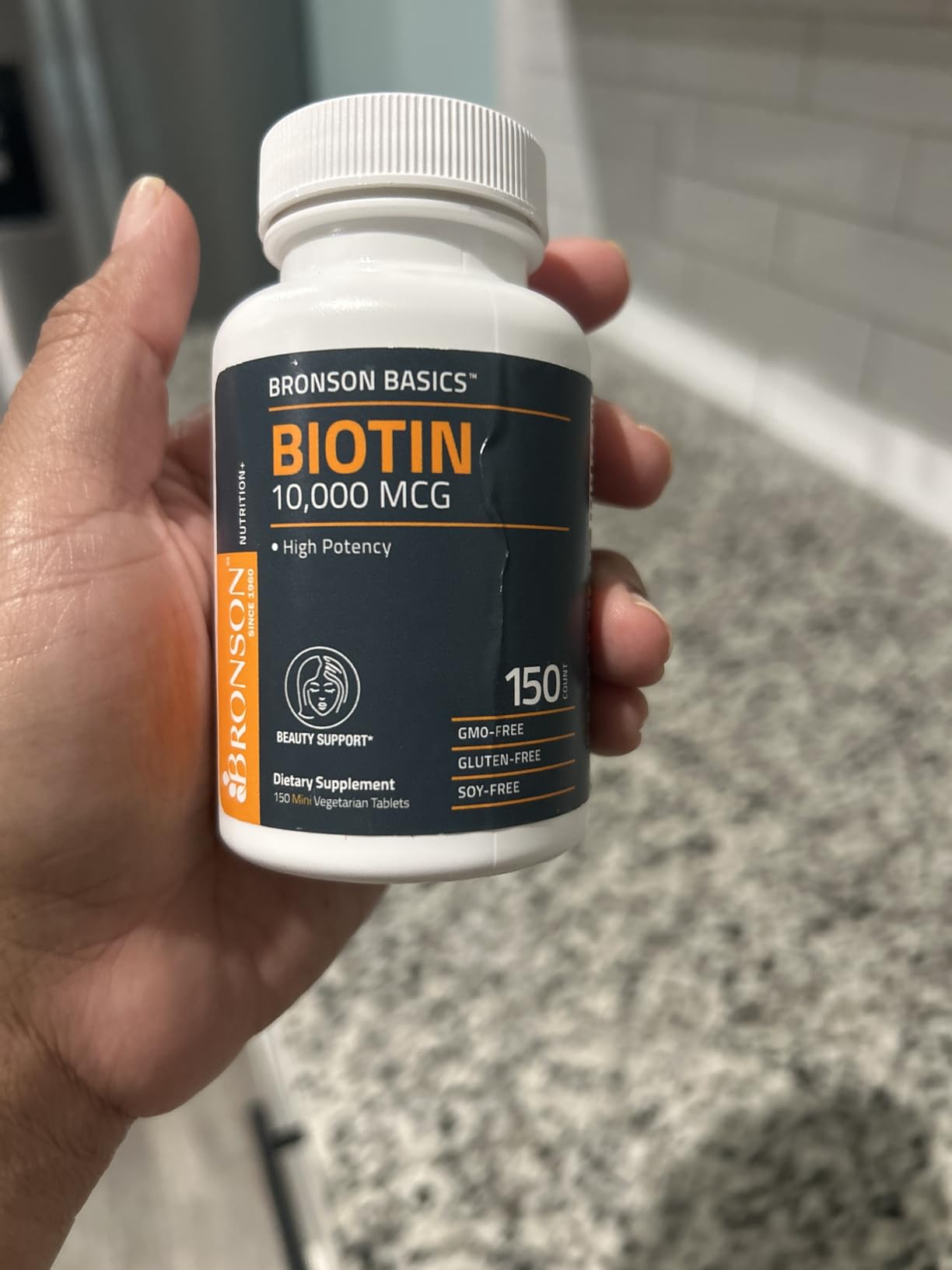 Bronson Biotin 10,000mcg, Supports Healthy Hair, Skin and Nails, Vegetarian, Non-GMO, 150 Tablets customer photo 1