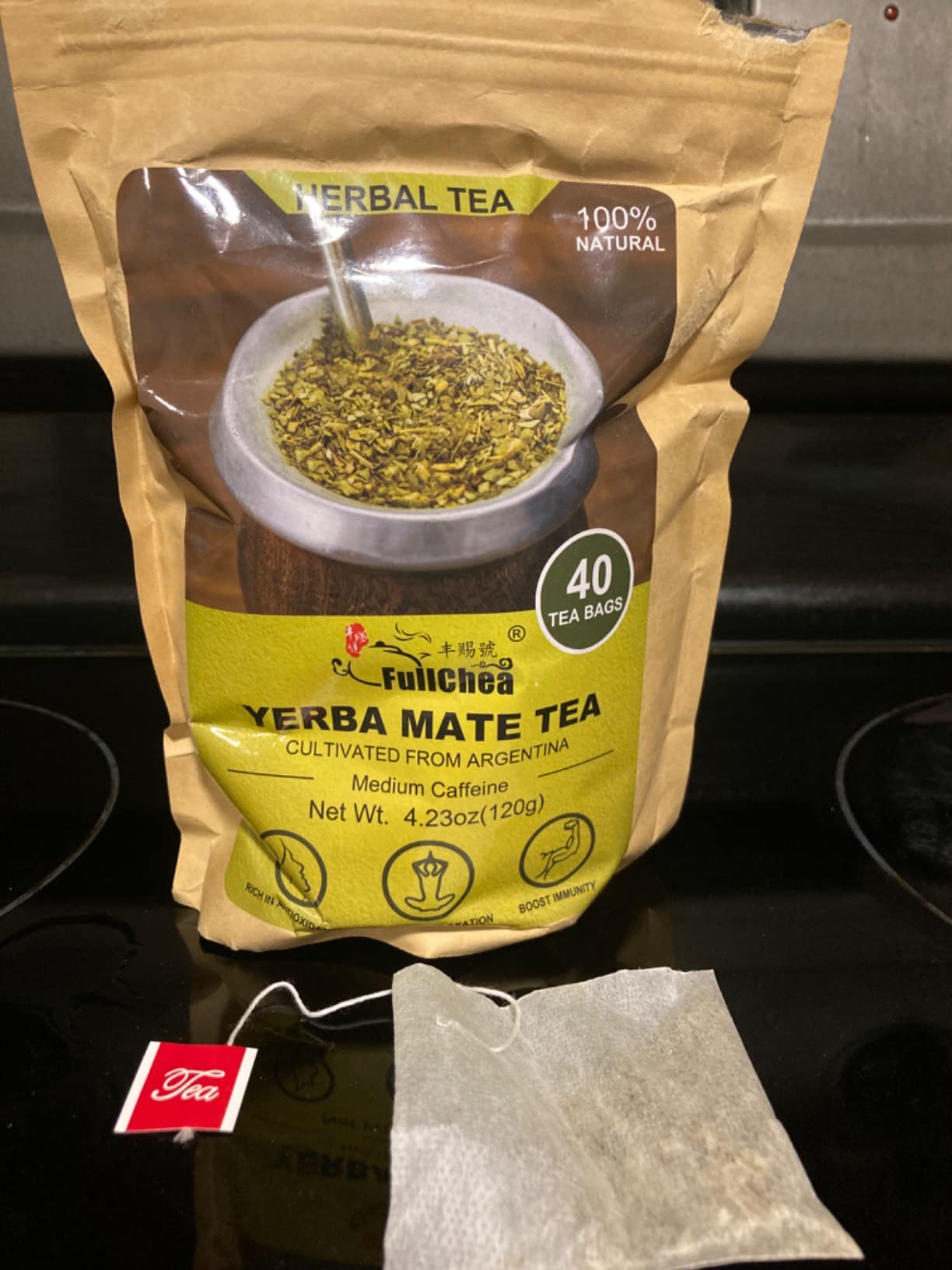 FullChea - Yerba Mate Tea Bag, 40 Teabags, 3g/bag - Unsmoked, Cultivated From Argentina - Rich In Antioxidants And Plant Nutrients customer photo 2