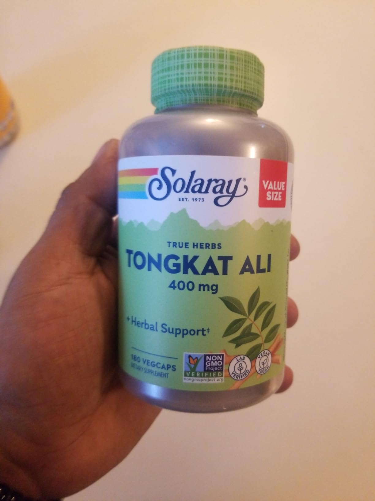 SOLARAY Tongkat Ali 400 mg - Longjack Tongkat Ali for Men - Herbal Support for Men's Health and Vitality - Vegan, Non-GMO, Lab Verified - 180 Servings, 180 VegCaps customer photo 2