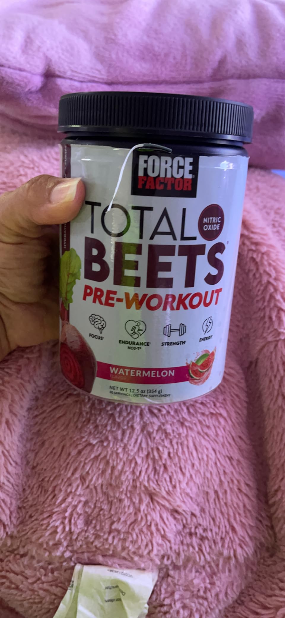 Force Factor Total Beets Pre-Workout Powder to Boost Energy & Endurance, Increase Strength, and Improve Blood Flow and Pumps, Nitric Oxide Supplement with Beet Root Powder, Watermelon, 30 Servings customer photo 1