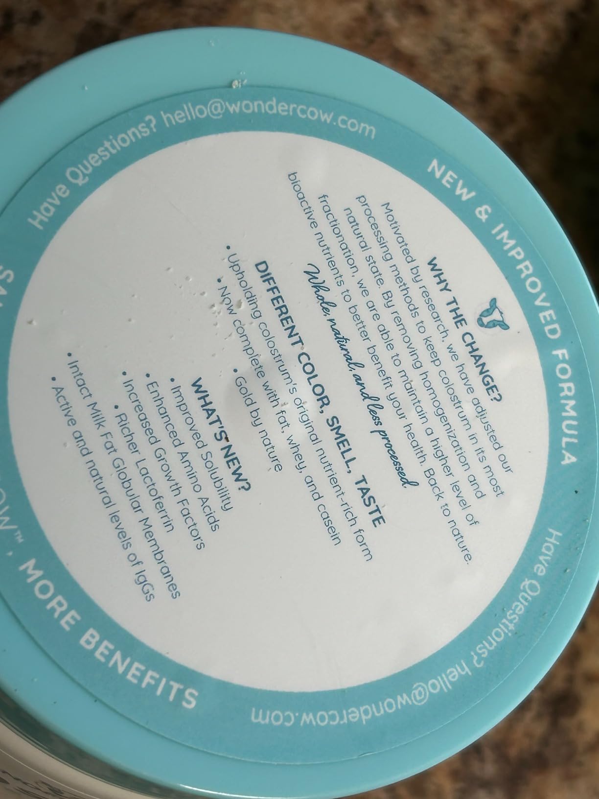 WONDERCOW Colostrum Supplement Powder for Gut Health, Immune Support & Wellness | Natural IgG Pure Whole Bovine Colostrum Superfood, Unflavored, 60 Servings customer photo 1