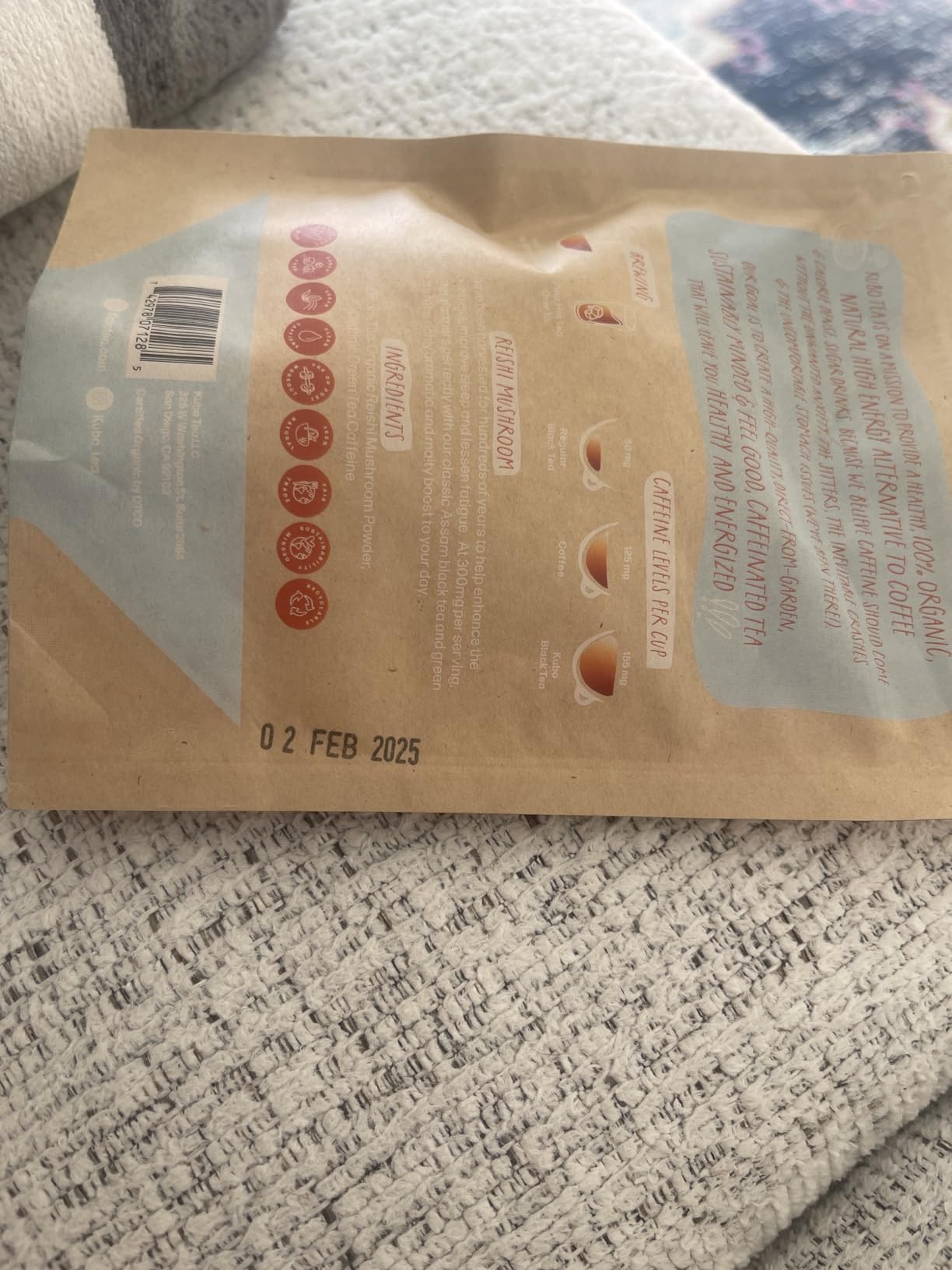High Caffeine Mushroom Tea (155 mg) - Kubo Tea: Organic Reishi Breakfast Black Tea Bags for Clean Energy & Focus | Healthy Coffee Substitute | Mushroom-Infused Blend | 20 Ct | Compostable Packaging customer photo 1