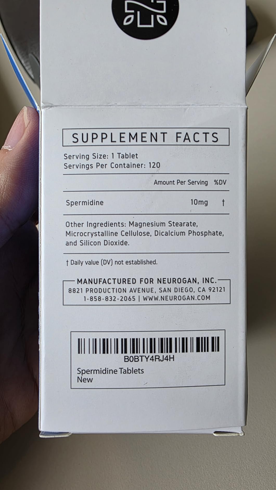 Neurogan Spermidine Supplement - 1200mg - 99% Pure 100x More Potent Than Rice & Wheat Germ Extract - for Cellular Health, Anti-Aging & Energy* - Made in USA - 10MG Per Serving - 120 Servings customer photo 1