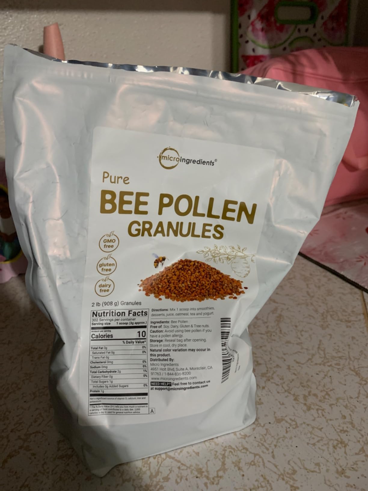 Micro Ingredients Pure Bee Pollen Granules, 2 lb | Fresh Harvest, Raw & Natural Superfood | Rich in B Vitamins, Minerals, Protein & Antioxidants | Keto, Non-GMO customer photo 1