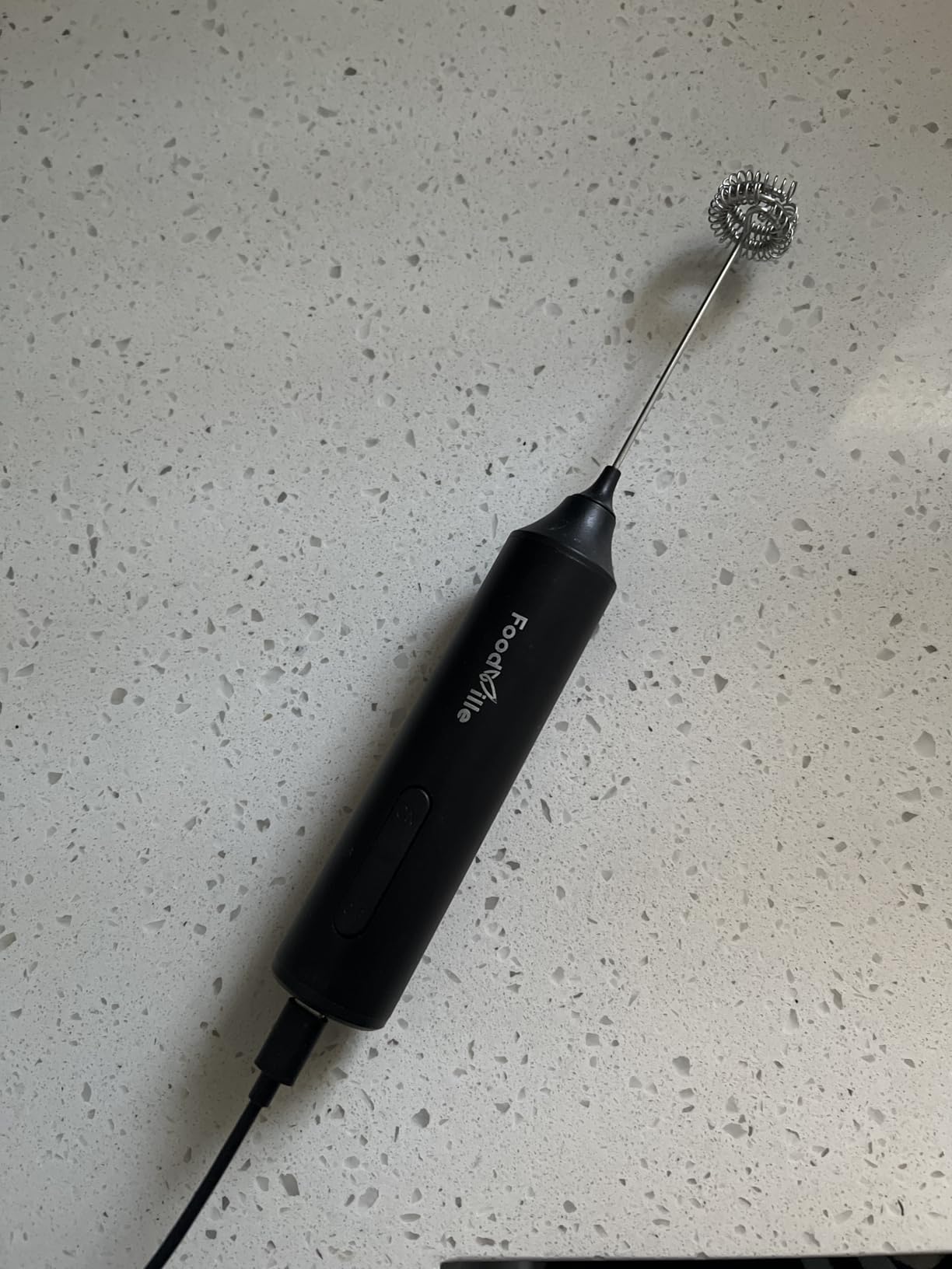 FoodVille MF05 Rechargeable Milk Frother USB Charging Handheld Foam Maker with Stainless Balloon Whisk for Cappuccino, Latte, Bulletproof Coffee, Keto Diet, Protein Powder, Matcha (Black) customer photo 2