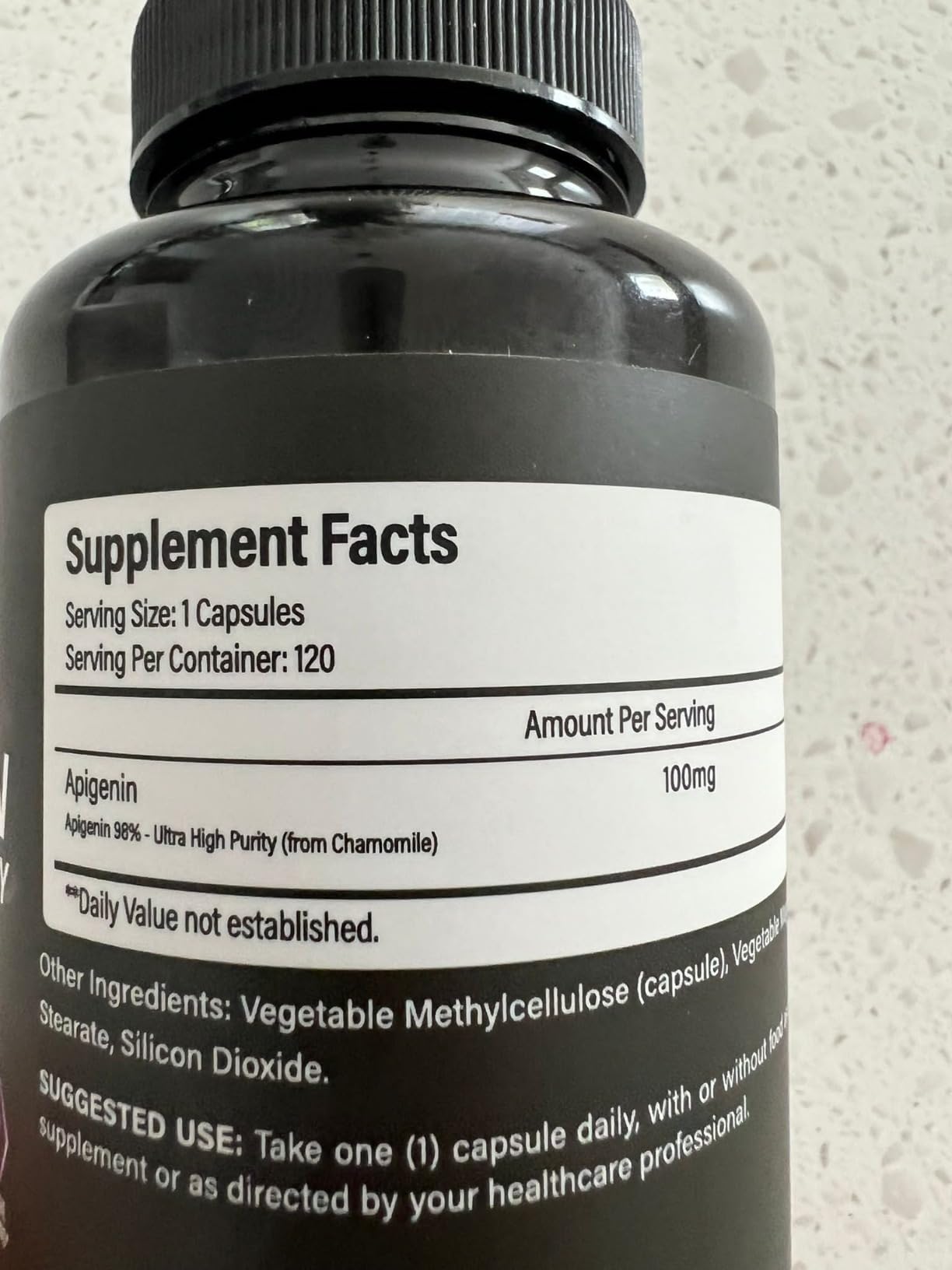 Apigenin Supplement 100mg from Chamomile Extract 120 Count - 98% purity- Apigenin Supplement for Sleep, Mood, Cognition, Prostate health - Excellent sleep aid, Non-GMO, No Fillers - 4-Month Supply customer photo 1