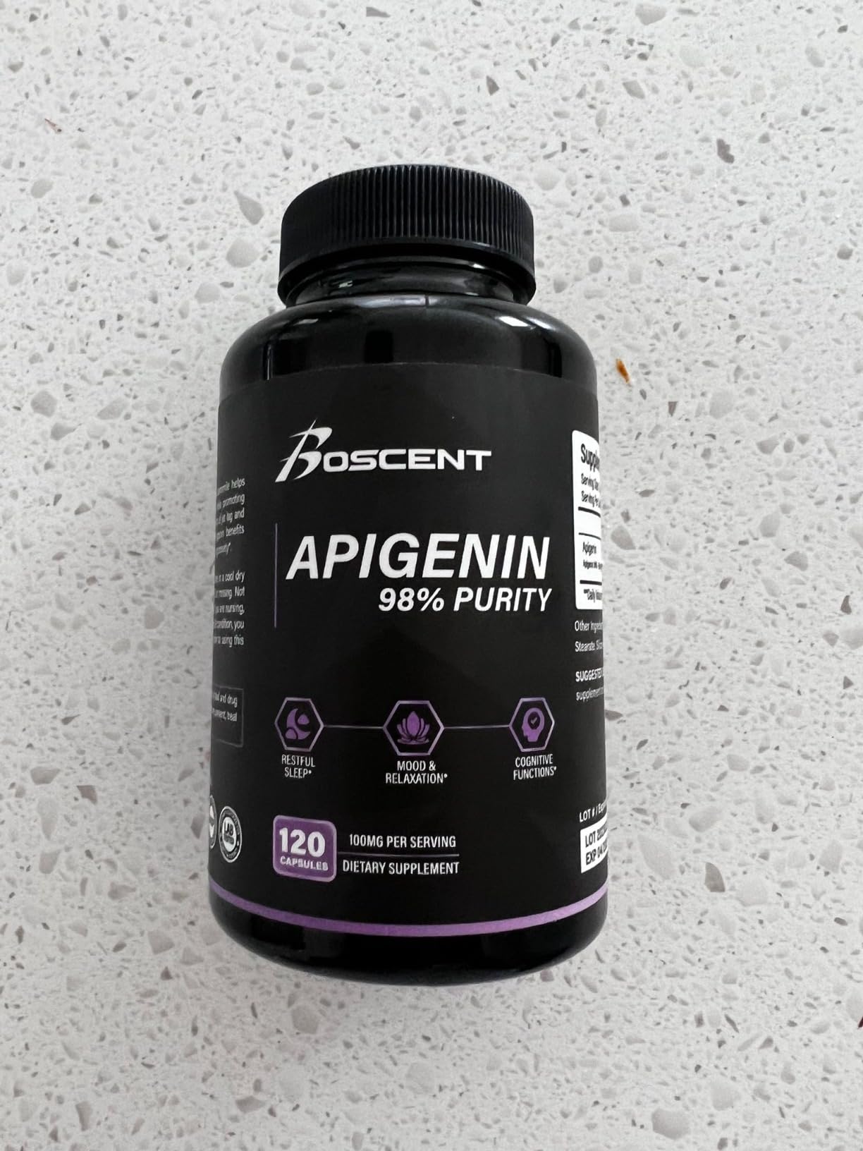 Apigenin Supplement 100mg from Chamomile Extract 120 Count - 98% purity- Apigenin Supplement for Sleep, Mood, Cognition, Prostate health - Excellent sleep aid, Non-GMO, No Fillers - 4-Month Supply customer photo 2