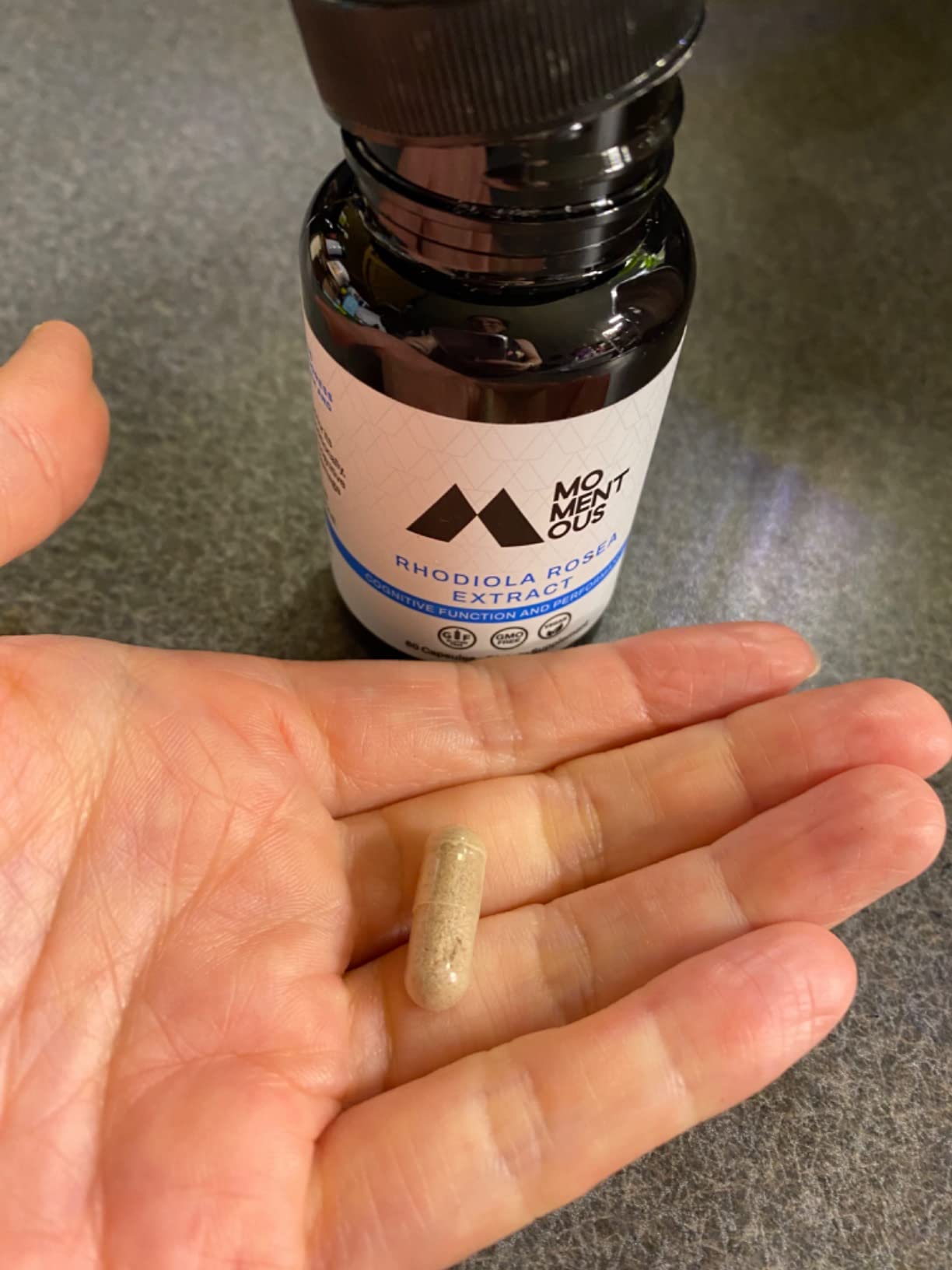 Momentous Rhodiola Rosea Supplement - Adaptogen Supplement for Cognition, Fatigue, & Stress Support - Rhodiola Rosea Root Extract - NSF Certified for Sport - GMO- & Gluten-Free - Vegan - 60 Servings customer photo 1
