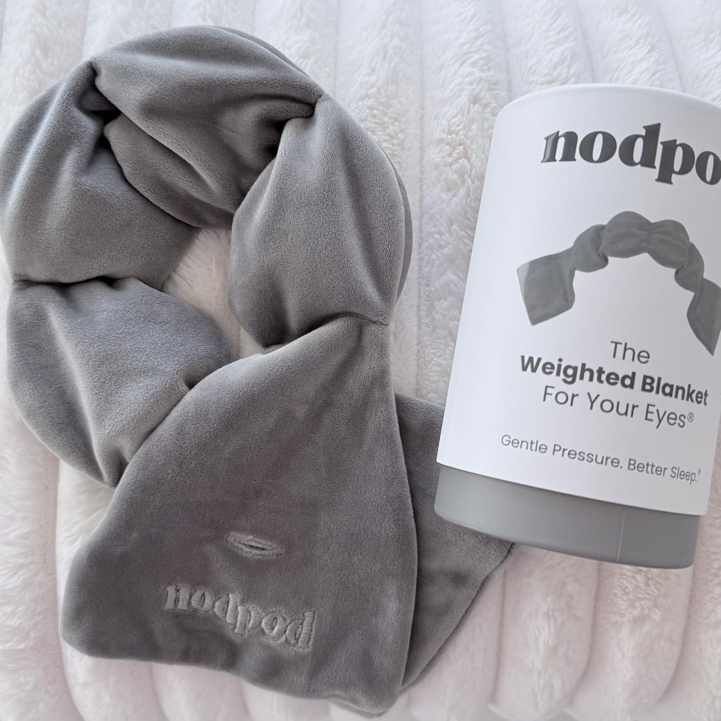 Nodpod Gentle Pressure Sleep Mask | Patented Light Blocking Design for Sleeping, Traveling & Relaxation - Midnight customer photo 2