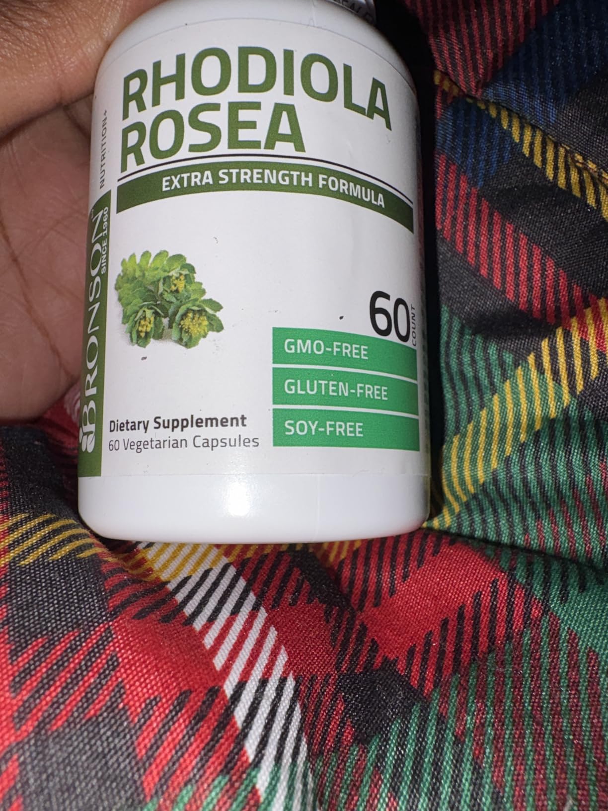 Bronson Rhodiola Rosea Vegetarian Capsules - Adaptogenic Herb - Brain, Stress & Mood Support - Non-GMO, 60 Count customer photo 1