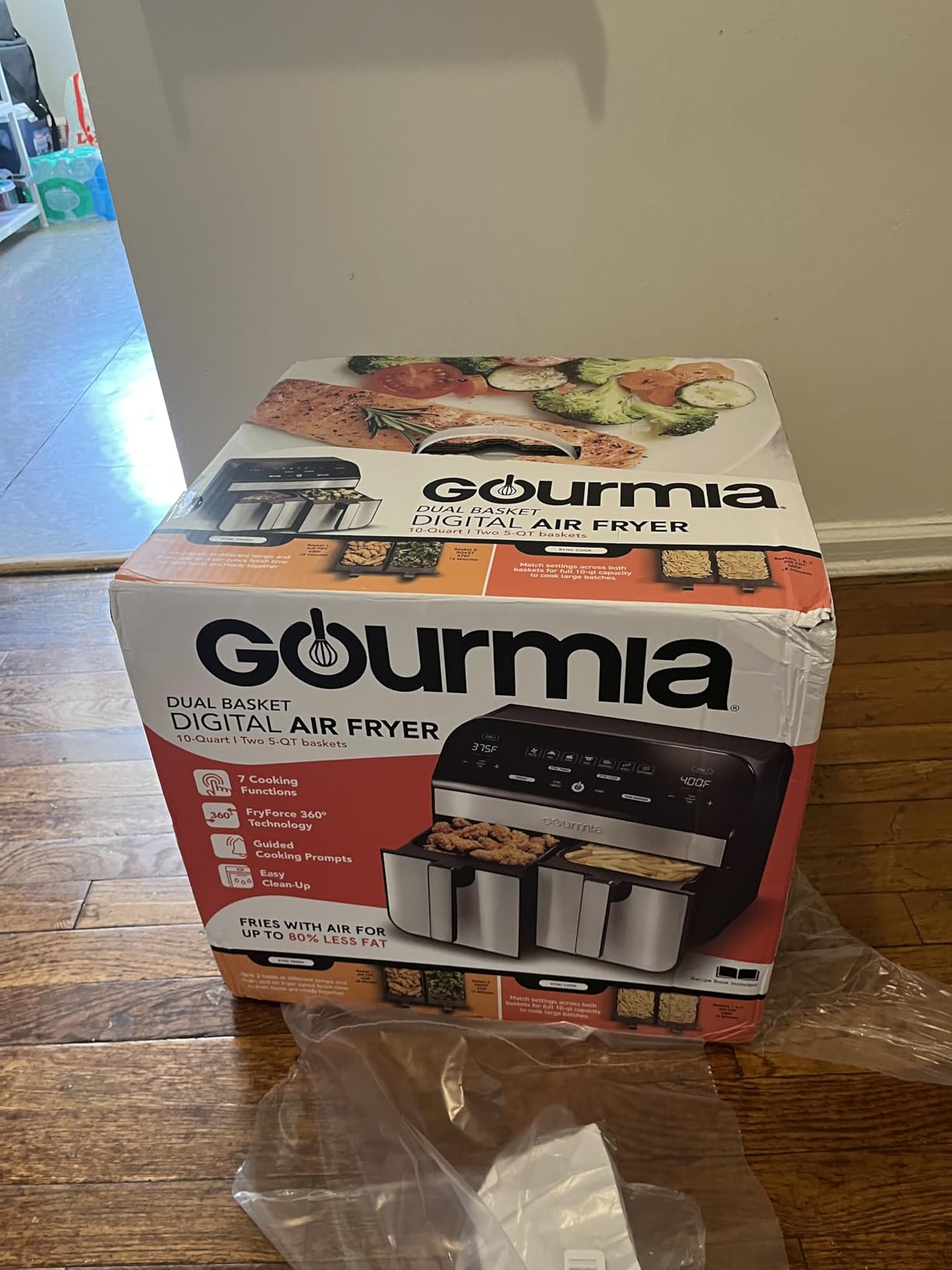 Gourmia Dual Basket Air Fryer - 10 Qt Large Capacity, FryForce360, Digital Display with 7 Presets, Roast, Bake, Broil, Dehydrate, Match Cook, Sync Finish, Dishwasher Safe Accessories customer photo 1
