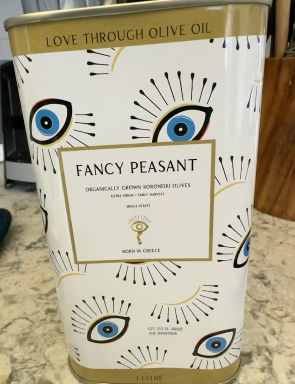 Fancy Peasant Everything Olive Oil, 1L Tin of Greek Extra Virgin Olive Oil, Polyphenol Rich EVOO with Olives from Greece customer photo 1