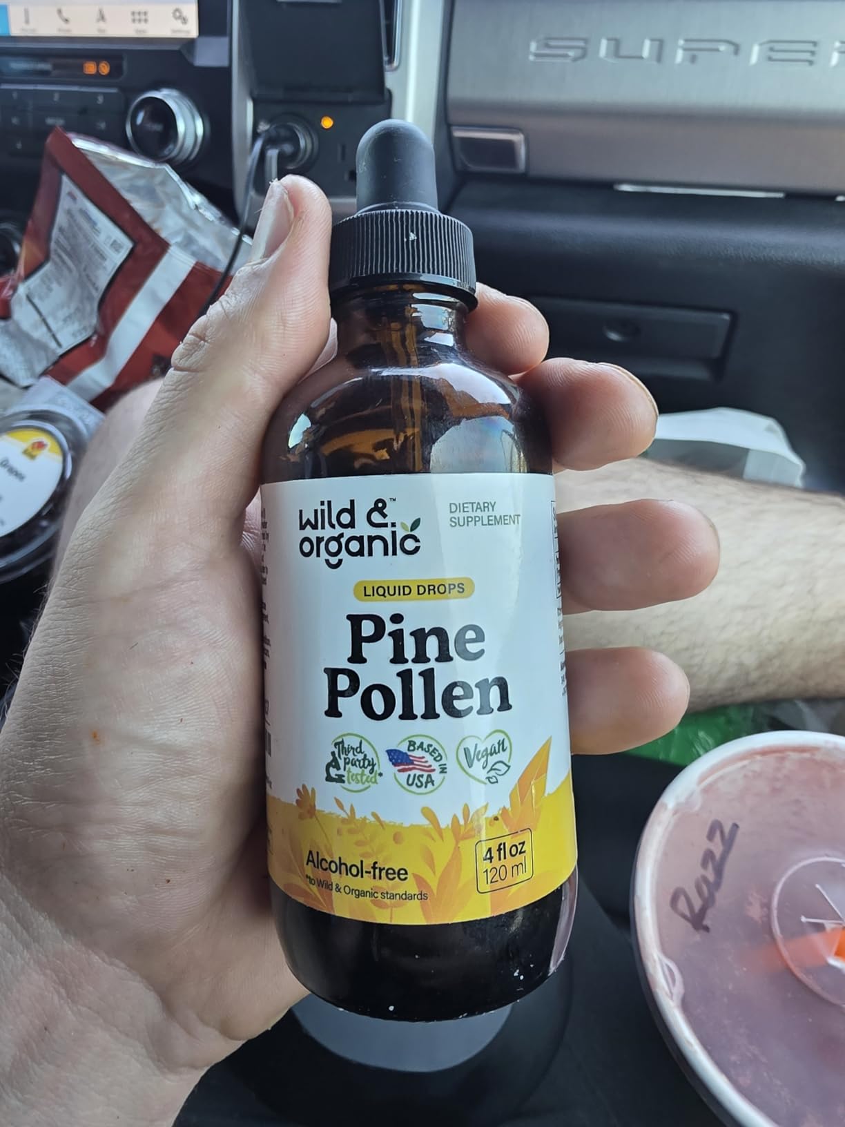 Wild & Organic Pine Pollen Tincture - Pine Pollen for Men & Women - Pure Pinus Massoniana Extract Drops - Vegan, Sugar & Alcohol-Free Liquid Supplement - 4 fl oz customer photo 1