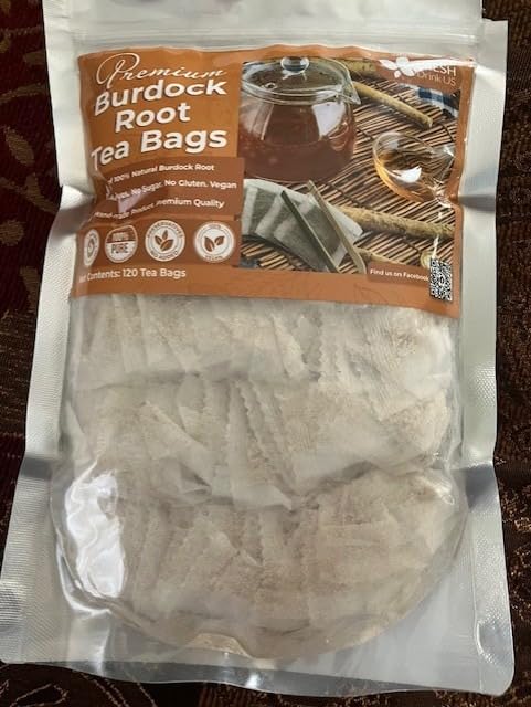 FreshDrinkUS, Premium 120 Burdock Root Tea Bags, 100% Natural & Pure, Herbal Tea. Made with Natural Material Tea Bags. No Sugar, No Caffeine, No Gluten, Vegan. customer photo 2