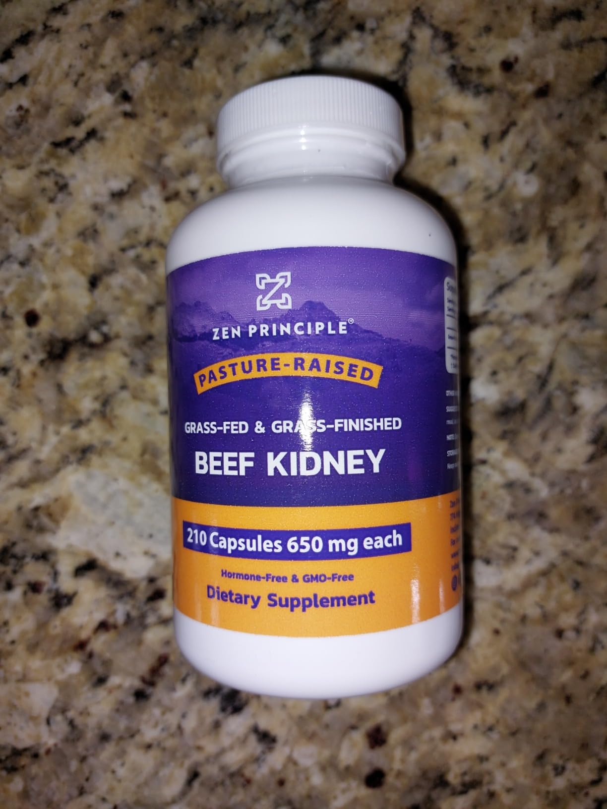 Zen Principle Grass Fed Beef Kidney Supplement, 210 Capsules, 3000 mg. DAO Enzyme for Histamine Health. Selenium and B12 for Thyroid Support. customer photo 1
