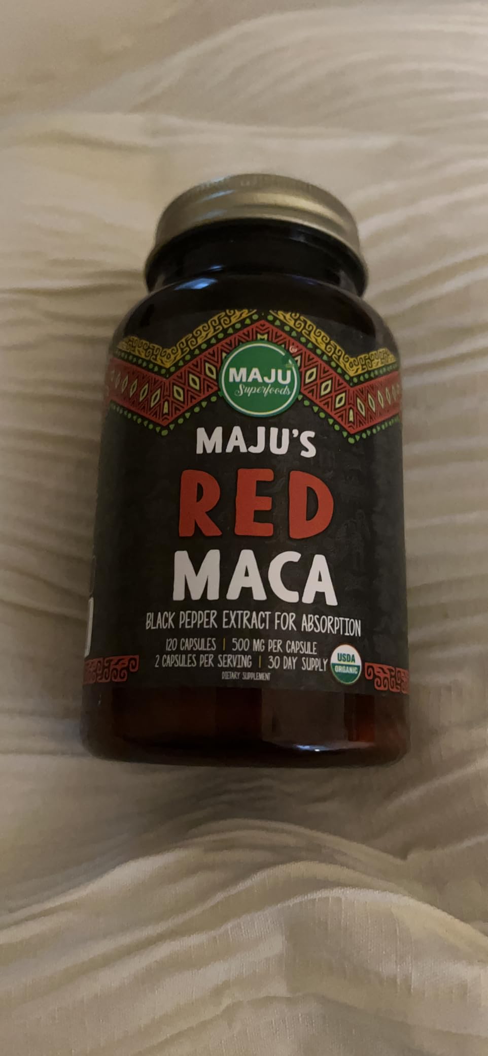 Maju Superfoods Organic Red Maca Root Capsules 120ct - Women Focused Curve Enhancement Nutrition Booster Pills, Gain for Thighs, Powder in Pill Supplement customer photo 1