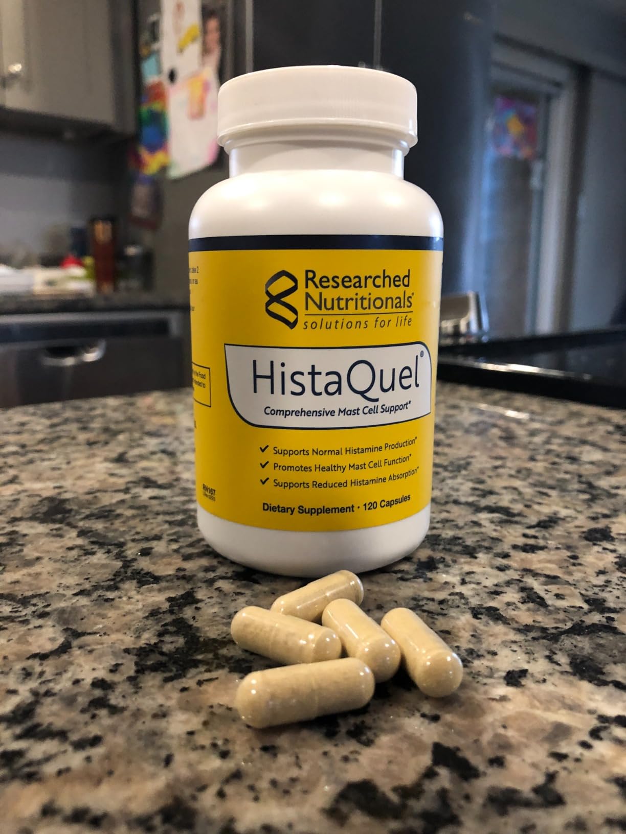 Researched Nutritionals HistaQuel - Dual-Action Histamine & Mast Cell Support Formula - Clinically Researched Flavonoid & Herbal Formula with Stinging Nettle & Black Cumin Seed Oil, 120 Capsules customer photo 1