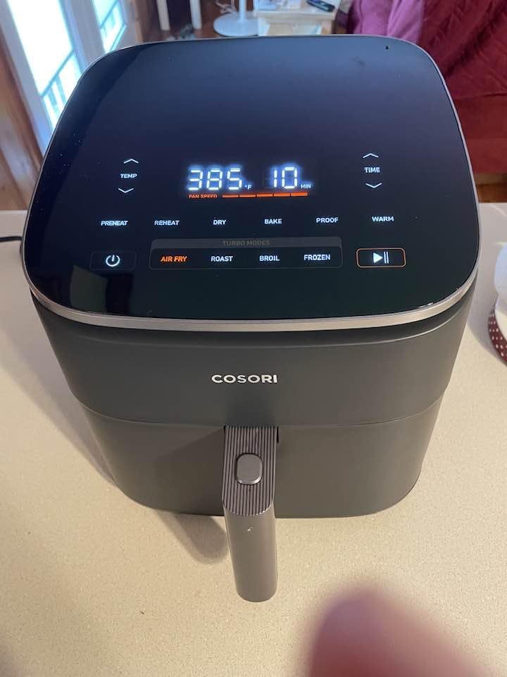 Cosori TurboBlaze Air Fryer, 9-in-1, 6 Qt, PFAS-Free Ceramic Coating | 90°–450°F, 5 Level Fan Speeds, 9 in 1 Air Fry, Roast, Bake, Broil, Dry, Frozen, Proof, Reheat, Keep Warm, Safety lock, 1725W customer photo 1