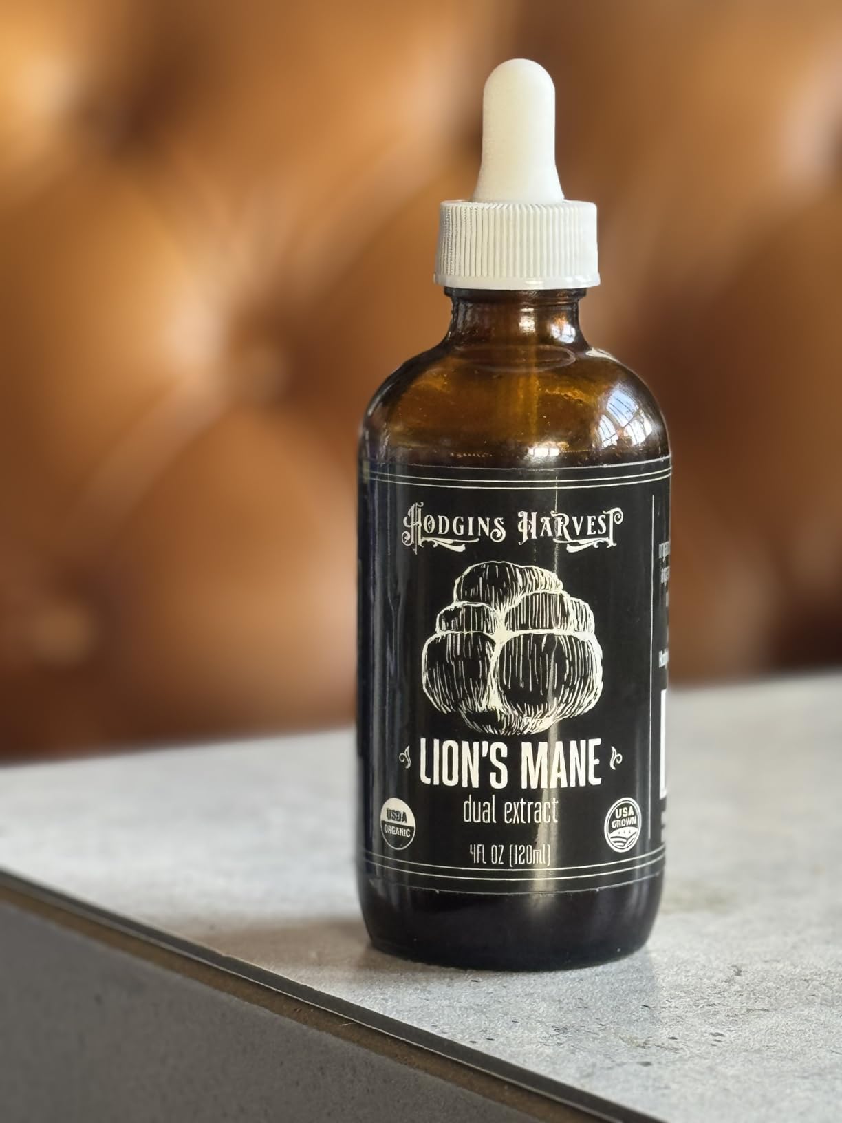 Hodgins Harvest Organic Lion's Mane Fruiting Body Extract Tincture - Mushroom Supplement for Brain Health and Mental Focus - Dual Extract Formula - Extra Concentrated - 2 fl oz Bottle customer photo 1