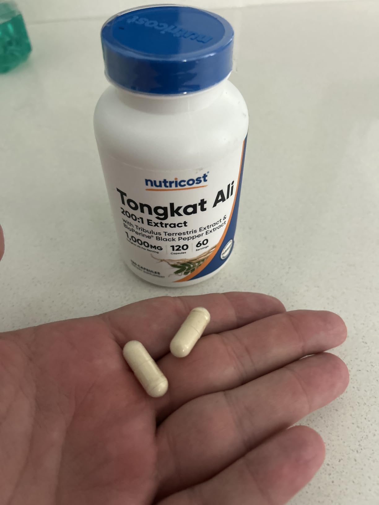 Nutricost Tongkat Ali 1,000mg 120 Capsules - with Tribulus Terrestris and BioPerine, Vegetarian Caps, Non-GMO, Gluten Free, Potent Extract customer photo 1
