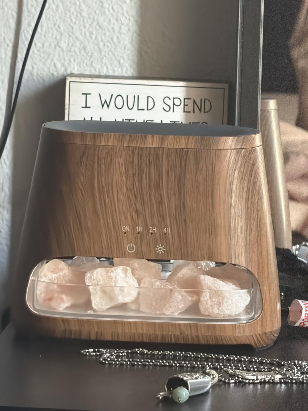 SALKING 2-in-1 Himalayan Salt Lamp Diffuser, Cool Mist Humidifier, Aromatherapy & Himalayan Salt Therapy, 100% Pure Himalayan Salt, Ultrasonic Essential Oil Diffuser with Ambient Glow, 150ml customer photo 2