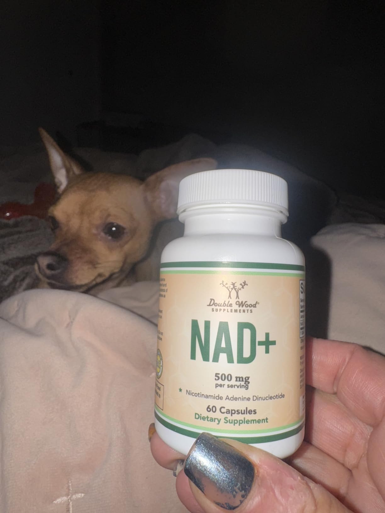 Double Wood Supplements NAD+ Anti Aging & Cell Regeneration | 500mg of 95% Pure NAD Plus Per Serving, 30 Day Supply | Similar to Nicotinamide Riboside | Third Party Tested, Vegan Safe, Non-GMO customer photo 1